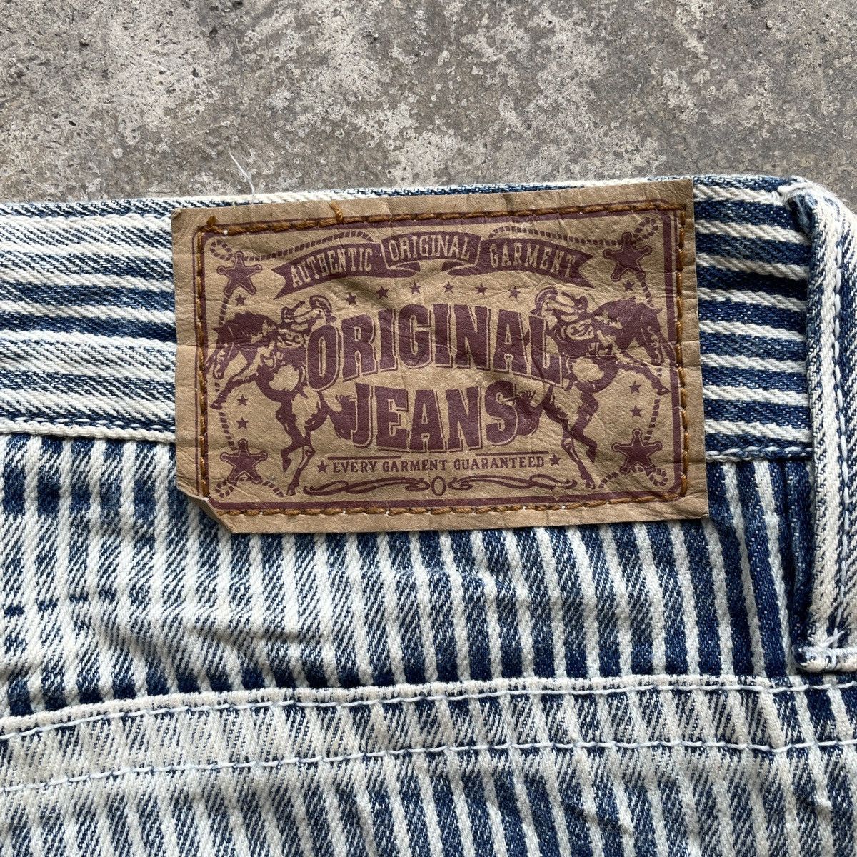 Japanese Brand Vintage Japanese Faded Patches Hickory Stripe Jeans Pants Size US 30 / EU 46 - 9 Thumbnail