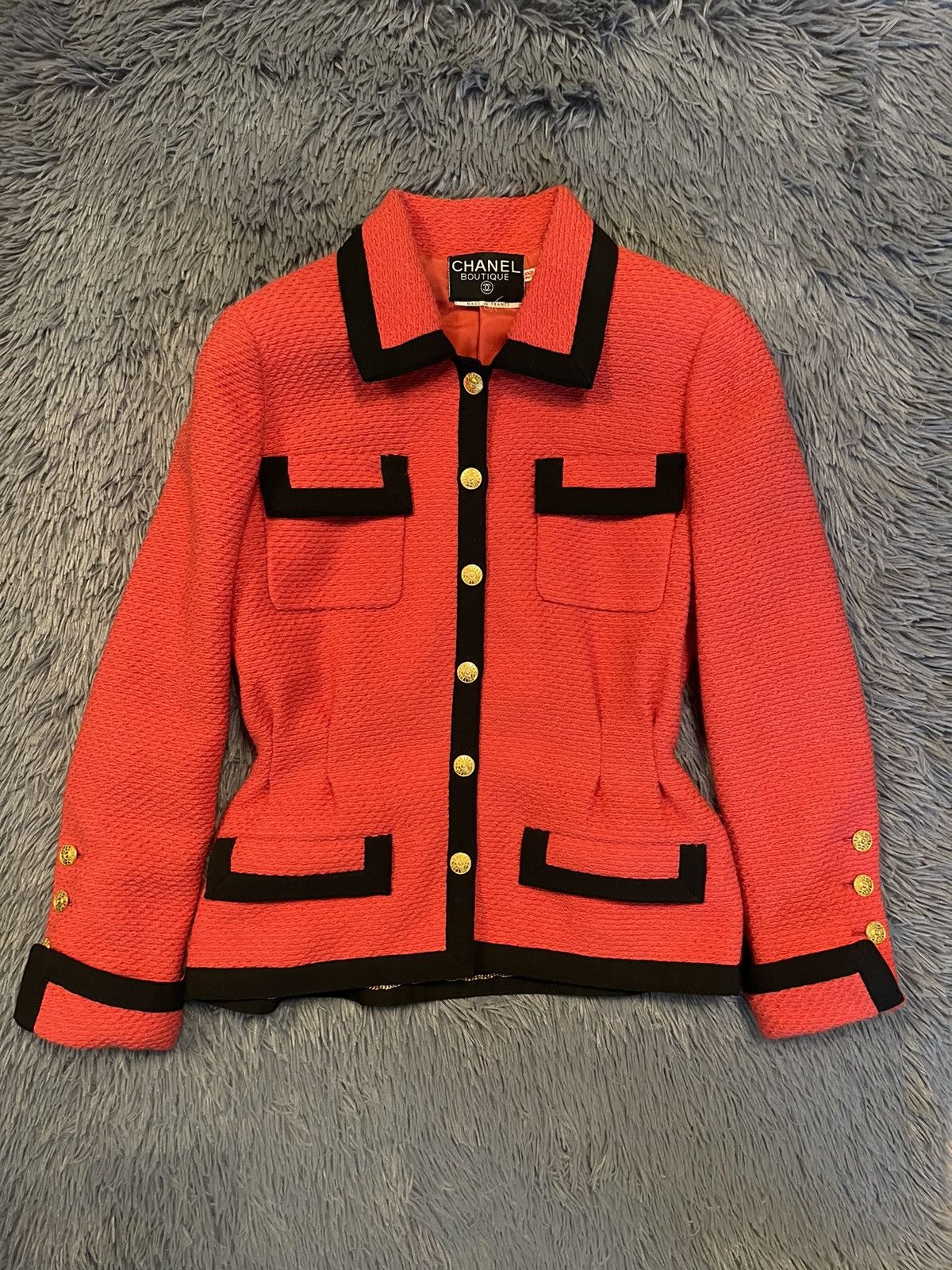 Chanel 80s vintage iconic tweed blazer jacket