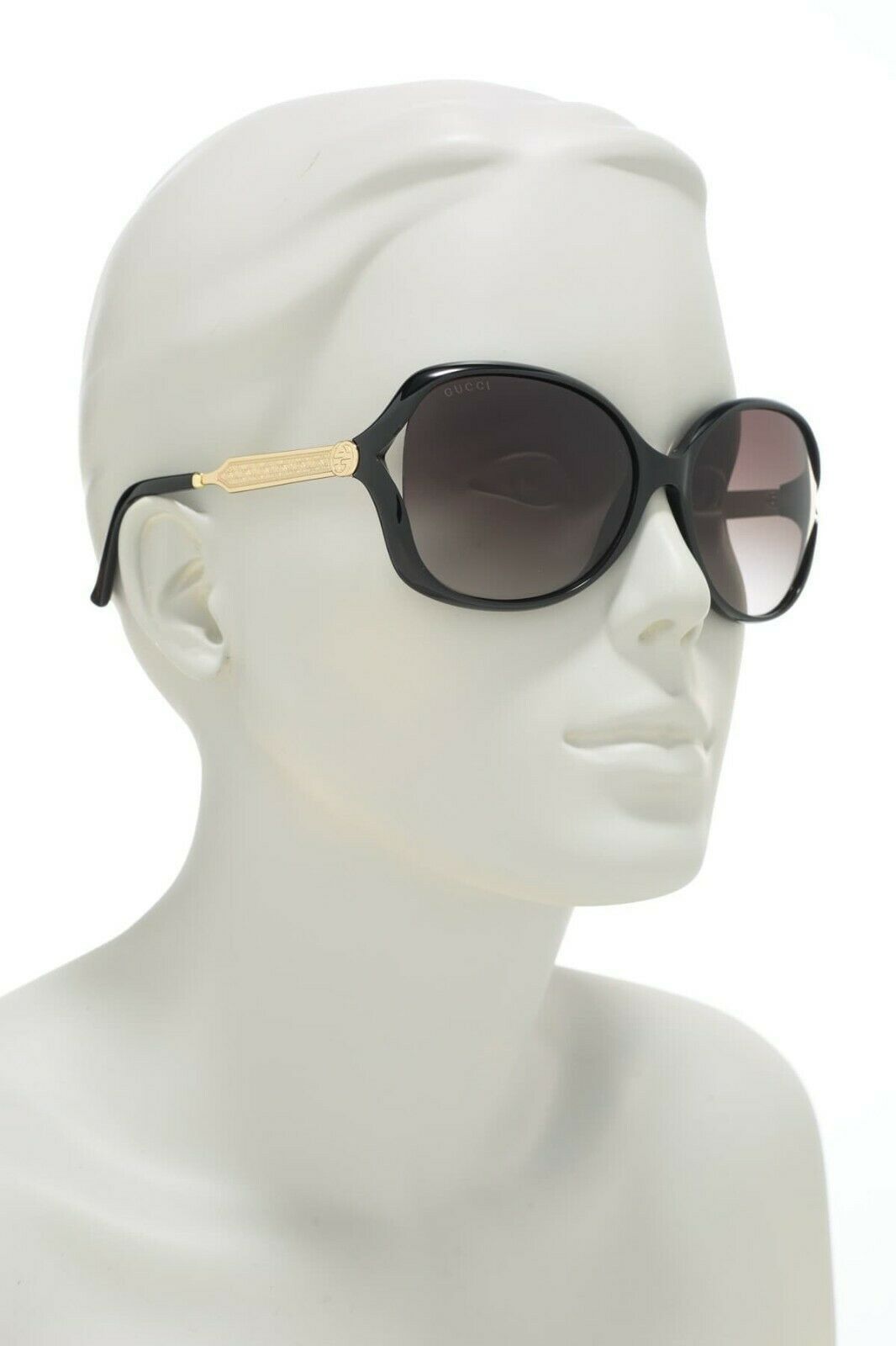 Gucci GUCCI GG0076SK 001 Gold/Black 60mm Butterfly Sunglasses Size ONE SIZE - 1 Thumbnail