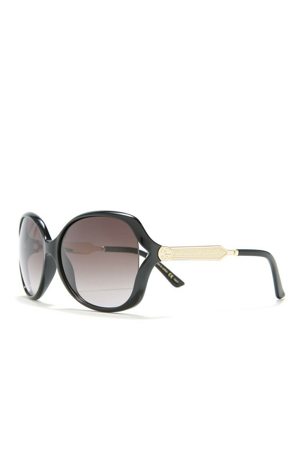 Gucci GUCCI GG0076SK 001 Gold/Black 60mm Butterfly Sunglasses Size ONE SIZE - 8 Thumbnail
