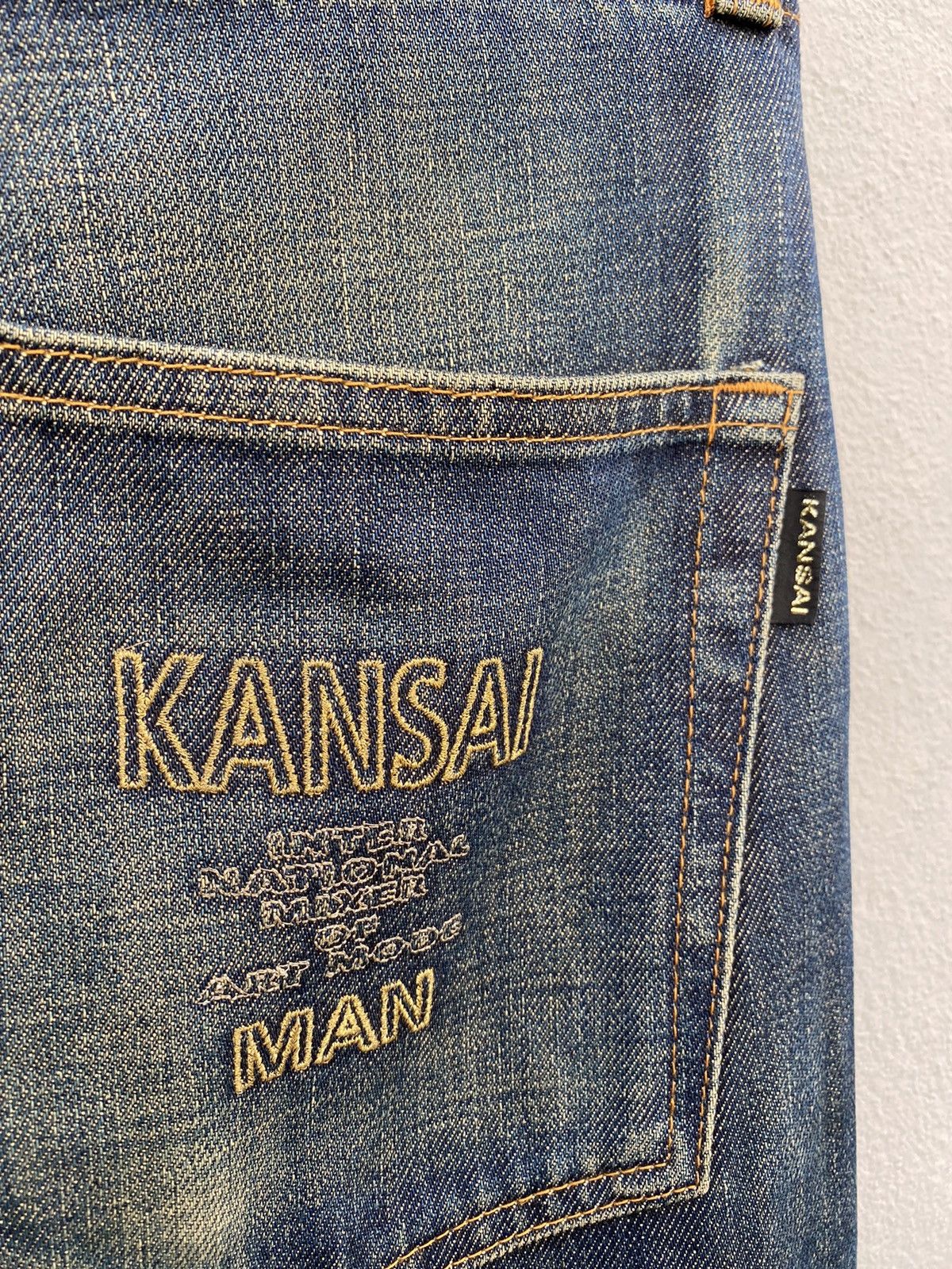 Kansai Yamamoto 💥RARE💥 KANSAI YAMAMOTO MAN Embroidered Dragon JAPAN Denim Size US 33 - 16 Thumbnail