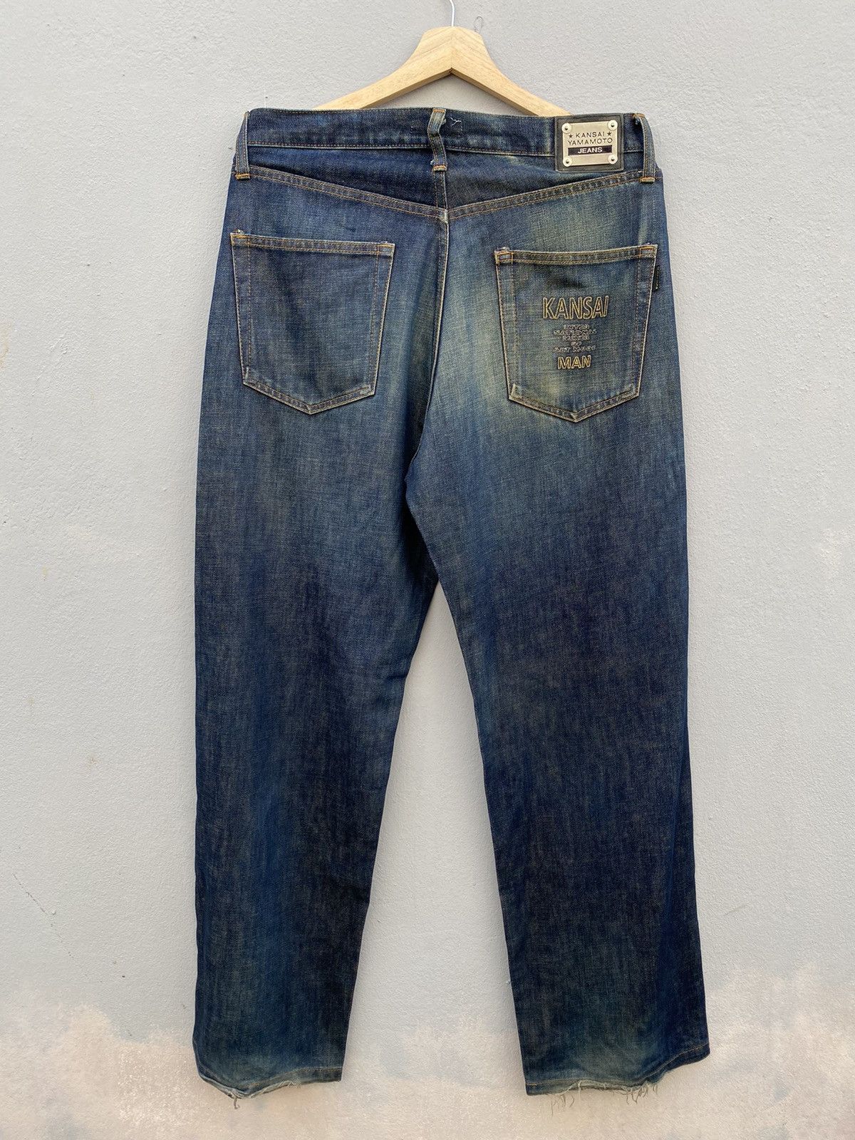 Kansai Yamamoto 💥RARE💥 KANSAI YAMAMOTO MAN Embroidered Dragon JAPAN Denim Size US 33 - 12 Thumbnail
