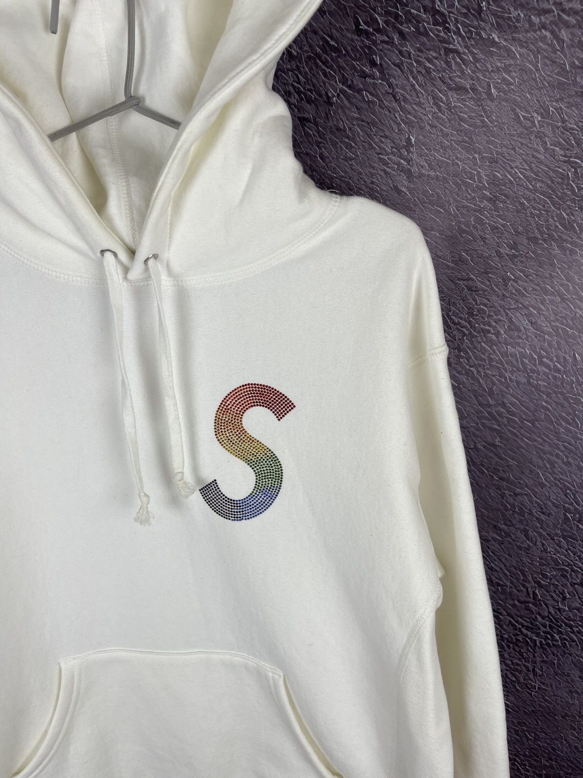 Supreme × Swarovski Supreme x Swarovski crystals white creamy big S hoodie Size US S / EU 44-46 / 1 - 4 Thumbnail