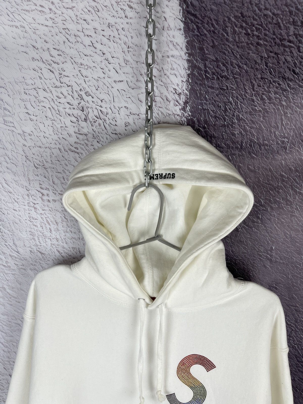 Supreme × Swarovski Supreme x Swarovski crystals white creamy big S hoodie Size US S / EU 44-46 / 1 - 3 Thumbnail