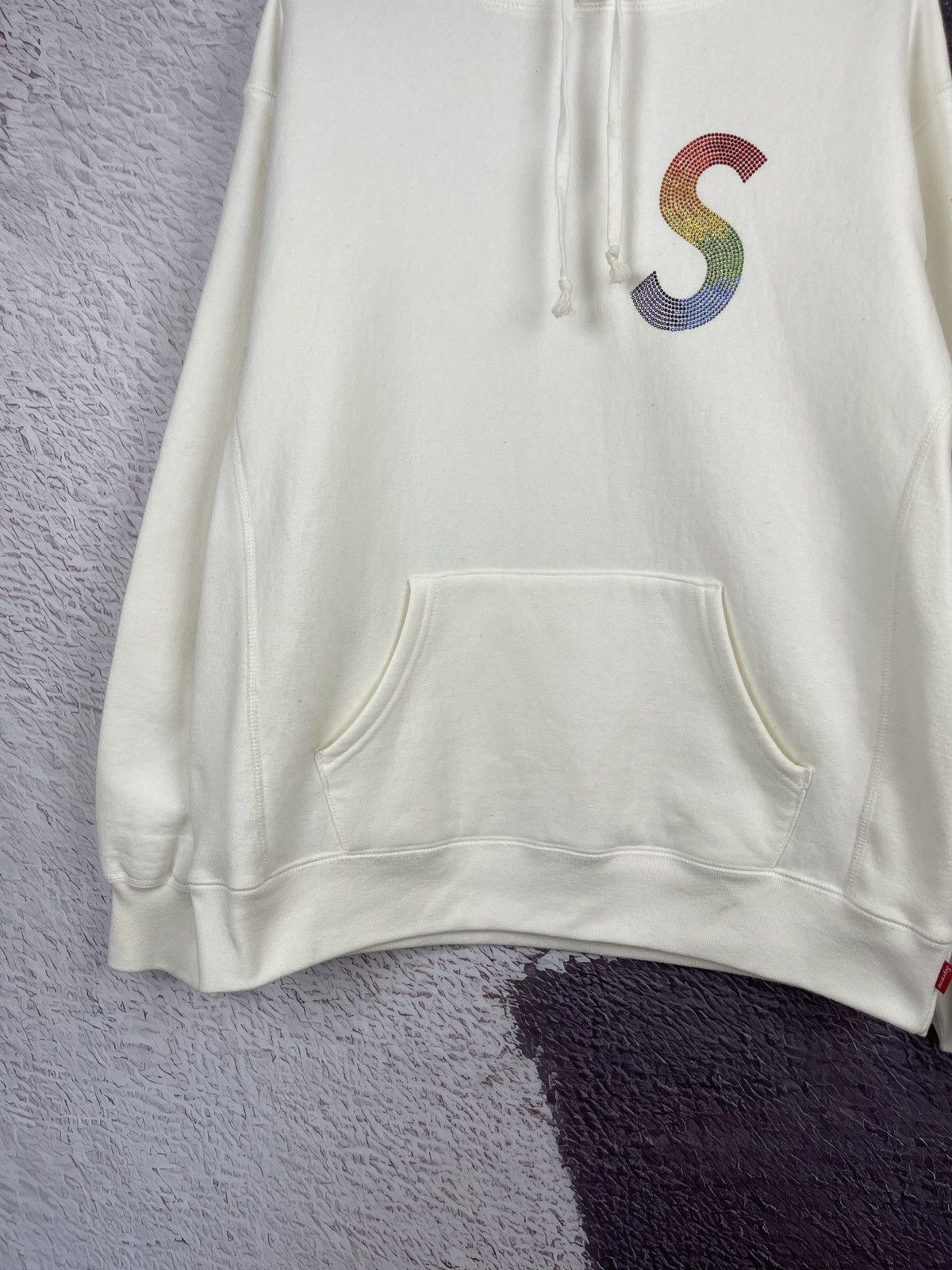 Supreme × Swarovski Supreme x Swarovski crystals white creamy big S hoodie Size US S / EU 44-46 / 1 - 7 Thumbnail