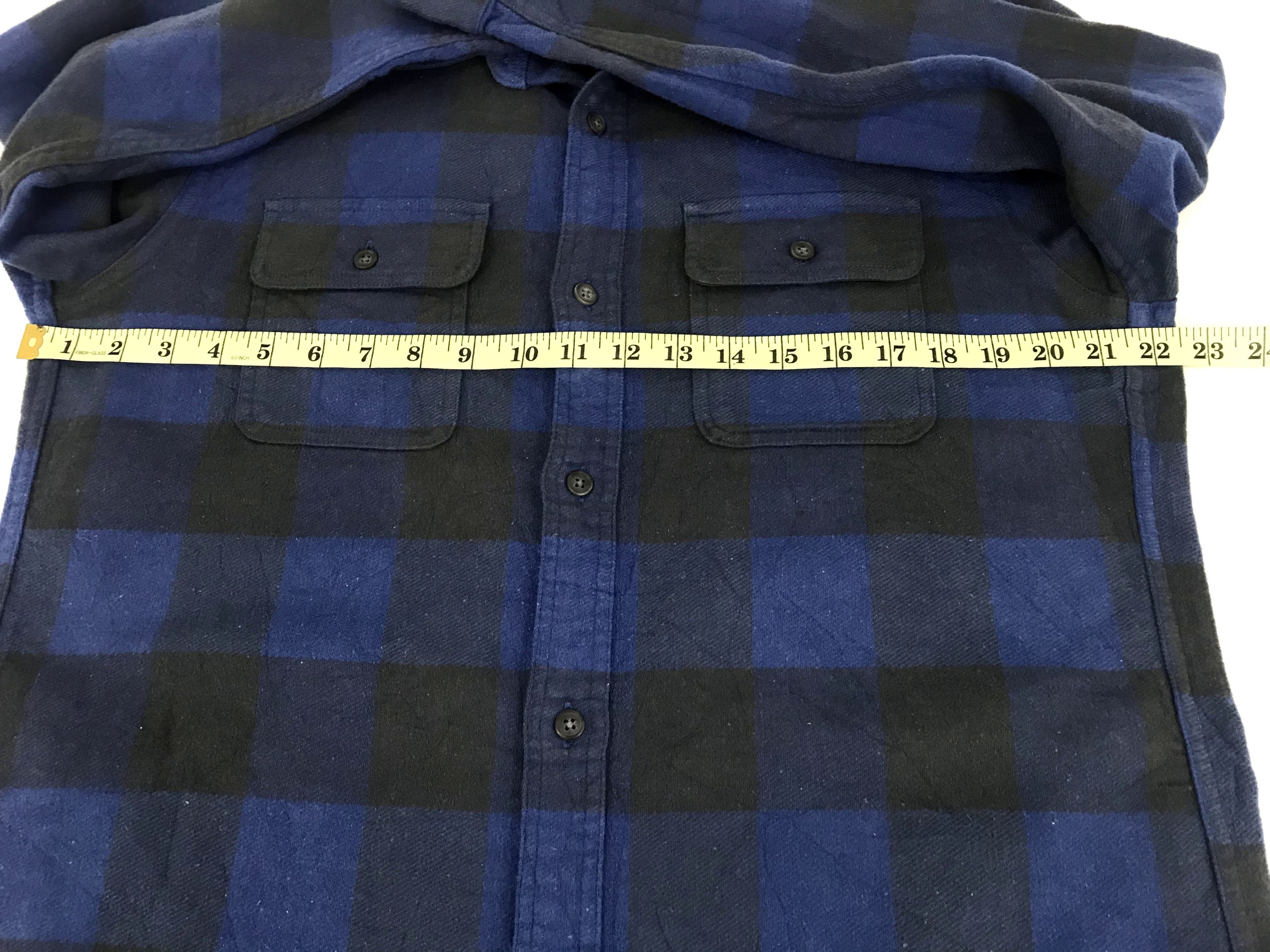 Flannel Plaid Check Flannel Shirt Double Pockets Square Size US L / EU 52-54 / 3 - 9 Thumbnail