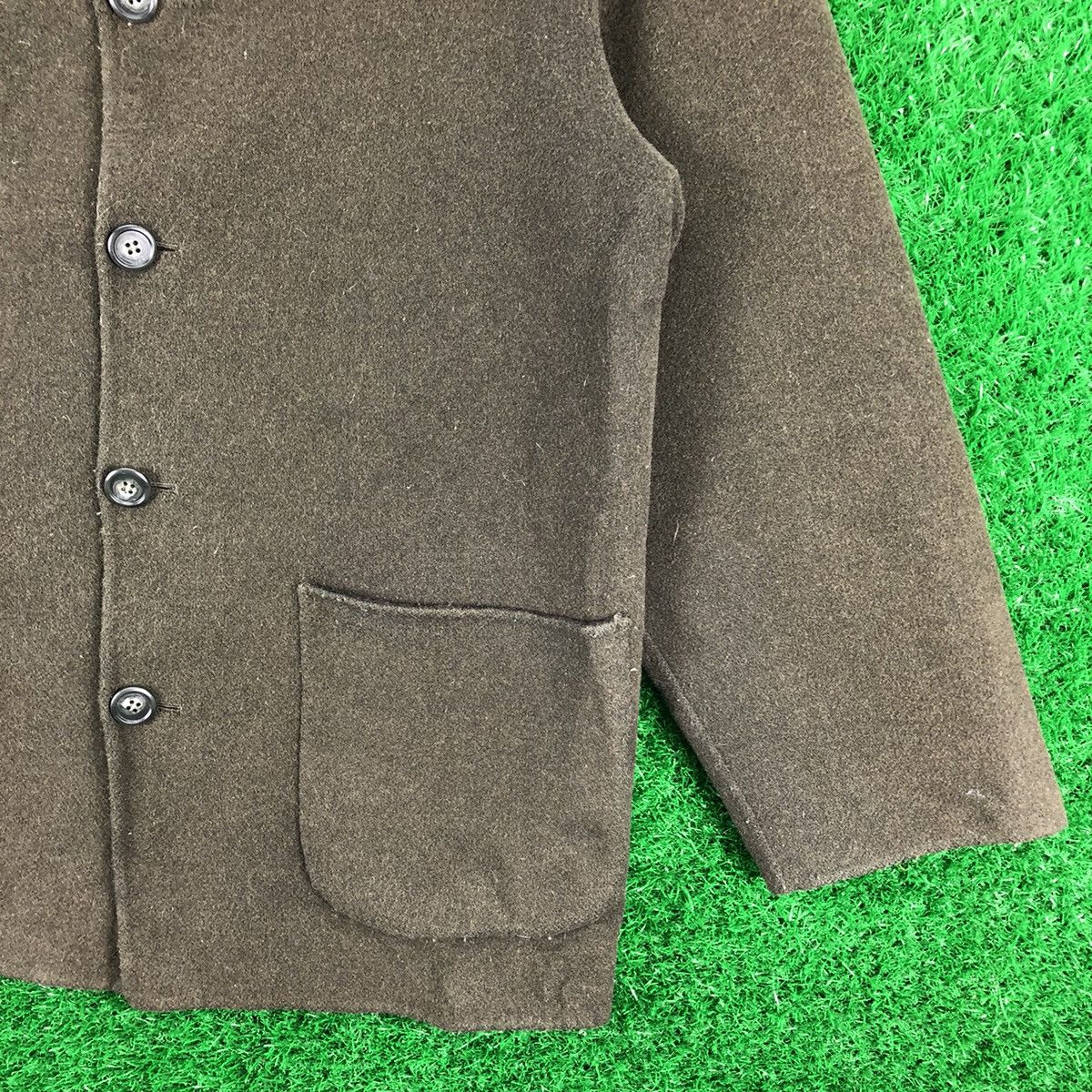 Japanese Brand Vintage 90's Kchaps Wool Jacket Fabric Of Italy Olive Green Size US XL / EU 56 / 4 - 3 Thumbnail