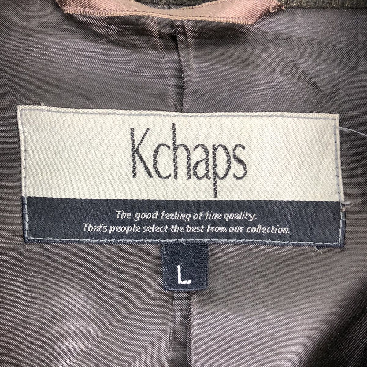 Japanese Brand Vintage 90's Kchaps Wool Jacket Fabric Of Italy Olive Green Size US XL / EU 56 / 4 - 9 Thumbnail