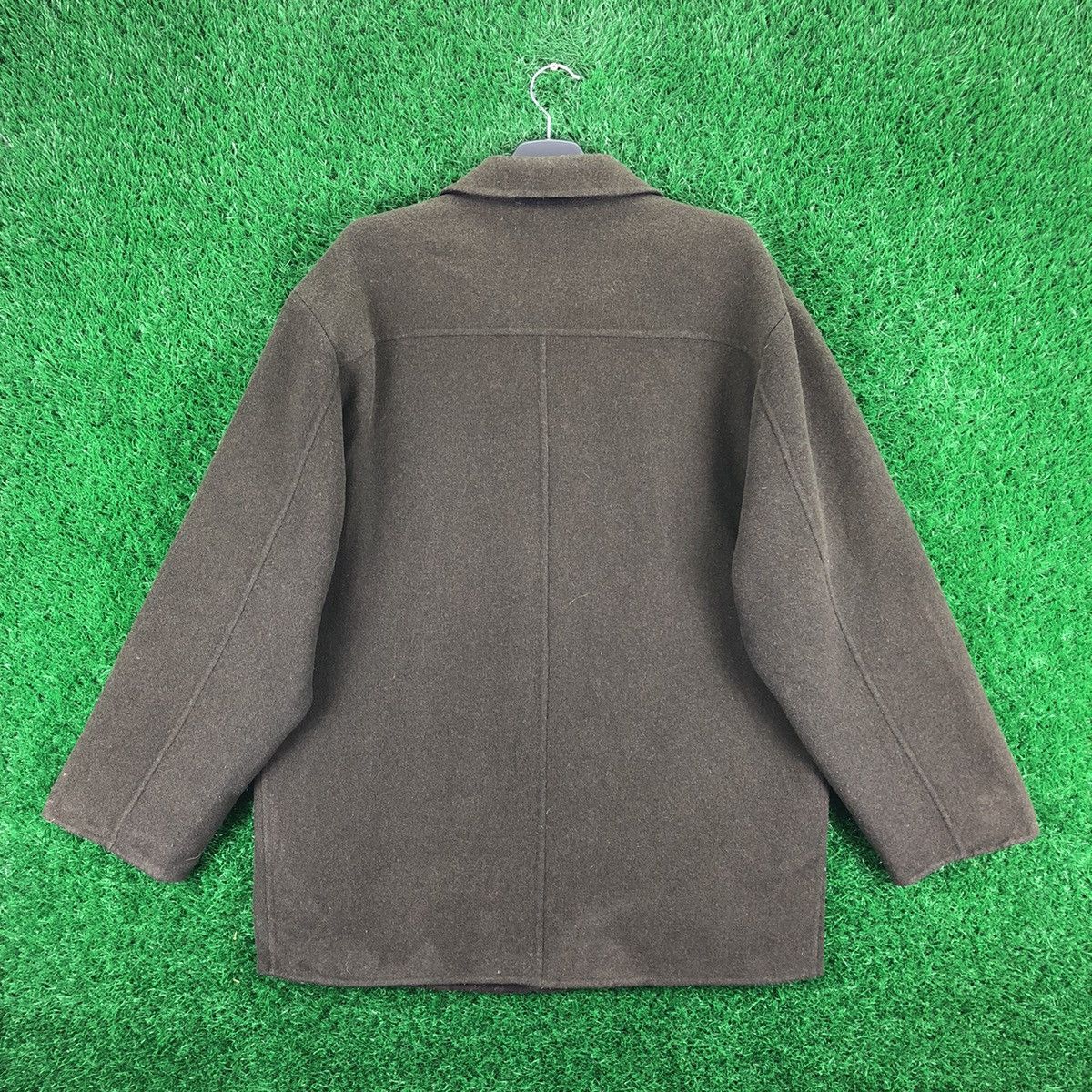 Japanese Brand Vintage 90's Kchaps Wool Jacket Fabric Of Italy Olive Green Size US XL / EU 56 / 4 - 4 Thumbnail
