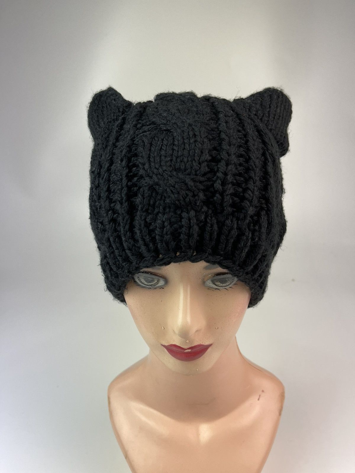 Japanese Brand Japanese Knitted Bunny Horn Devil Beanie Hats Size ONE SIZE - 1 Thumbnail