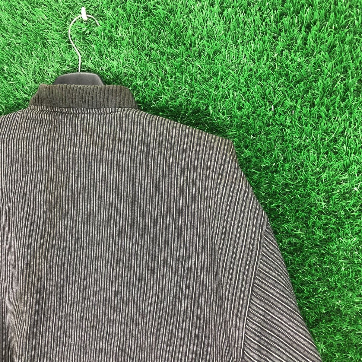 Japanese Brand Vintage 80's Striped Bomber Style Jacket Quilted Lining Size US XL / EU 56 / 4 - 5 Thumbnail