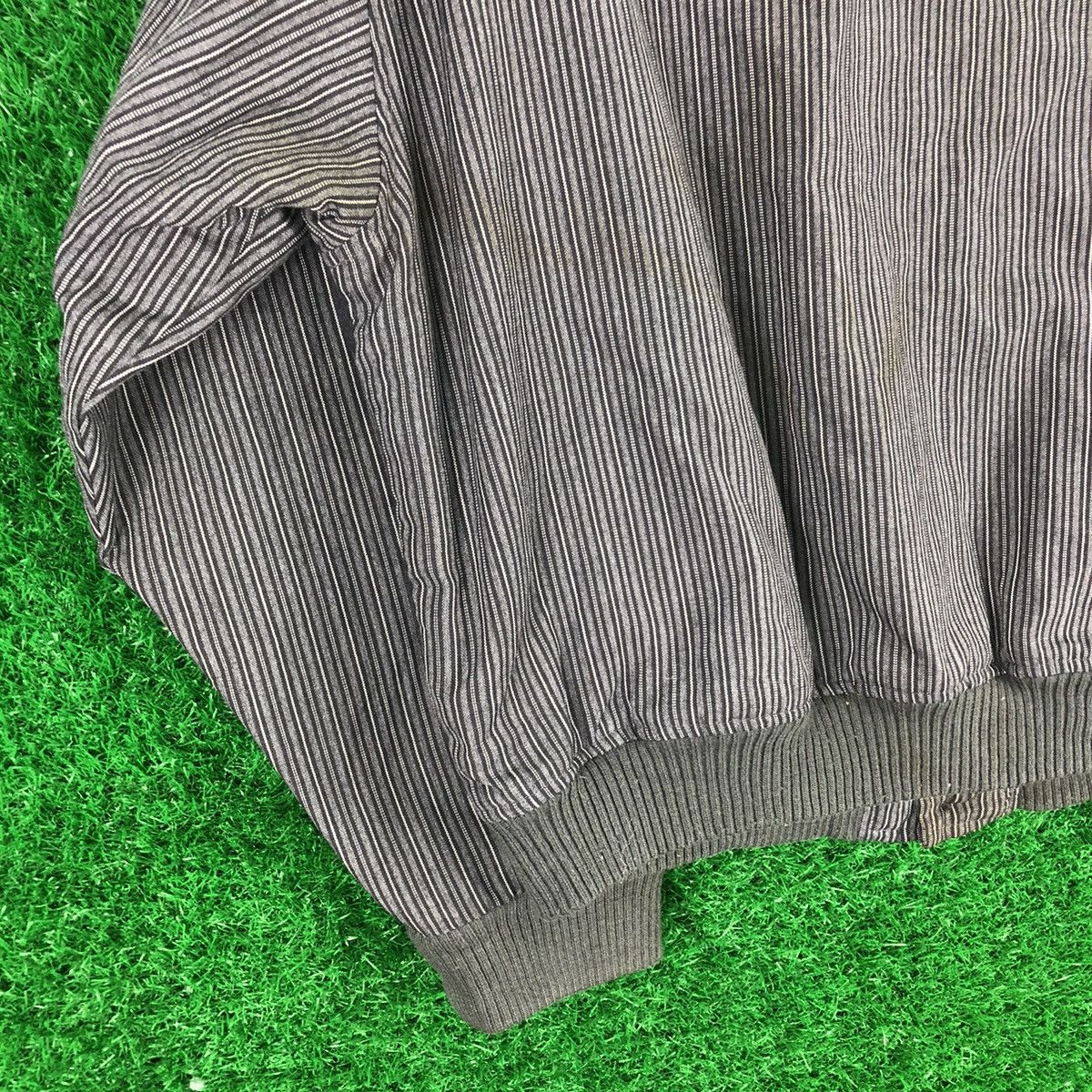 Japanese Brand Vintage 80's Striped Bomber Style Jacket Quilted Lining Size US XL / EU 56 / 4 - 6 Thumbnail