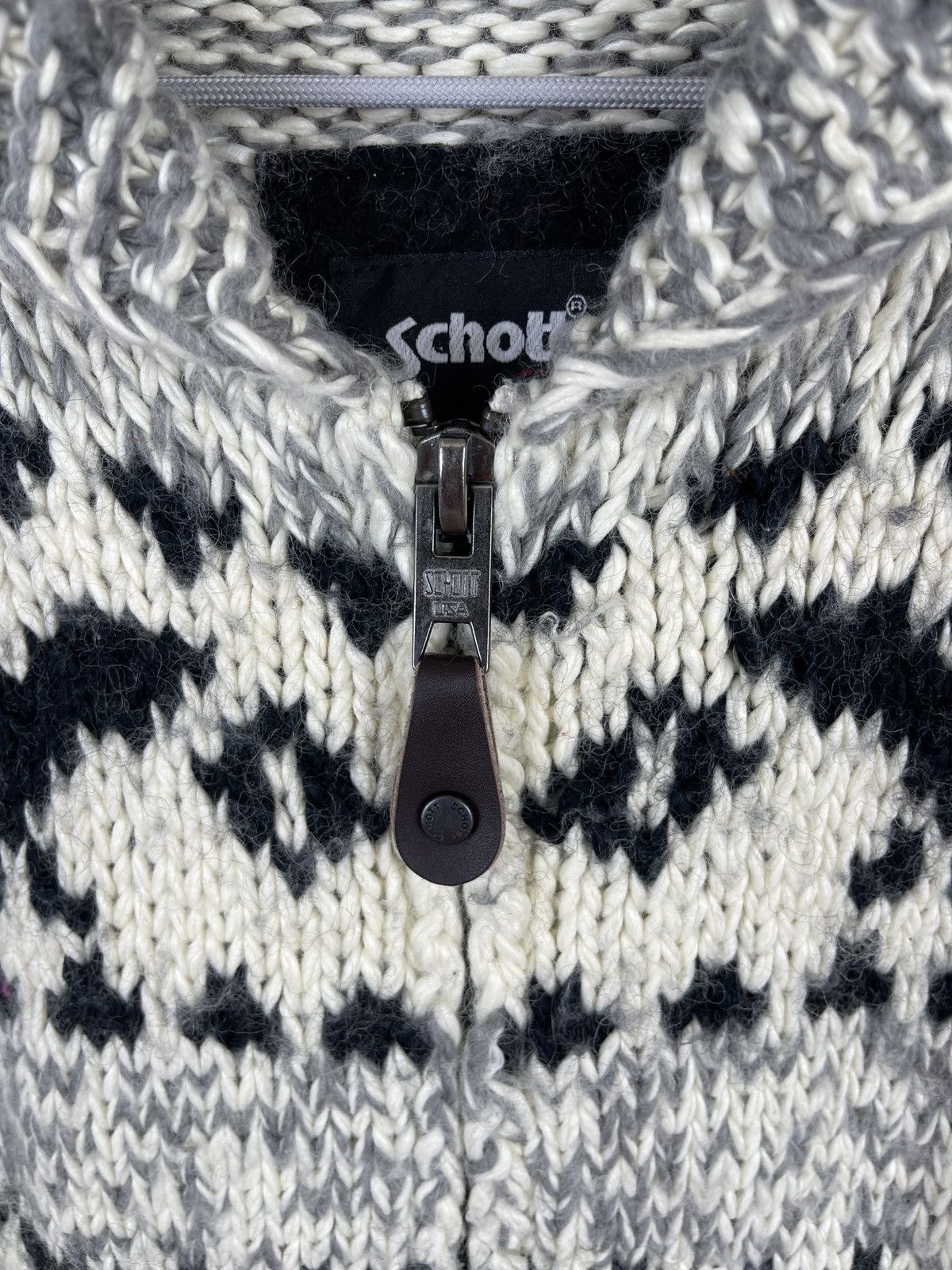 Schott SCHOTT NYC USA shawl neck full zip knitwear sweater Size US M / EU 48-50 / 2 - 6 Thumbnail
