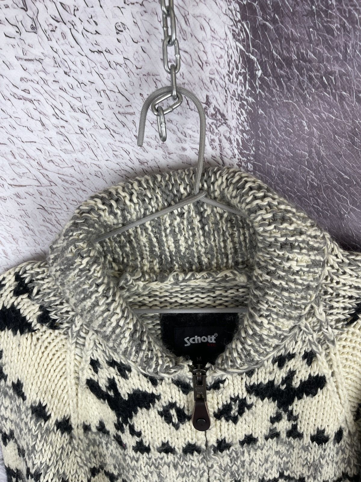 Schott SCHOTT NYC USA shawl neck full zip knitwear sweater Size US M / EU 48-50 / 2 - 10 Thumbnail
