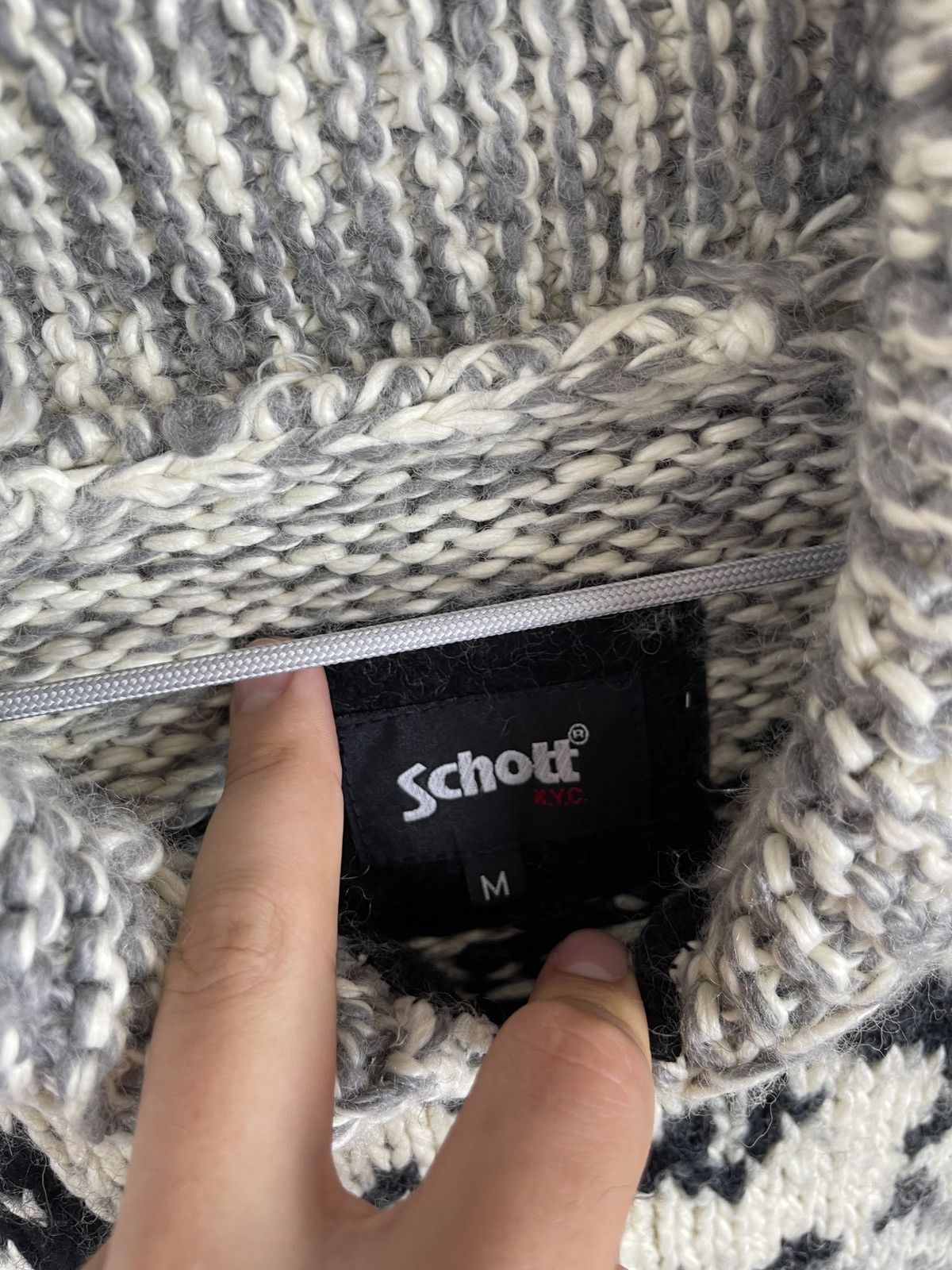 Schott SCHOTT NYC USA shawl neck full zip knitwear sweater Size US M / EU 48-50 / 2 - 7 Thumbnail
