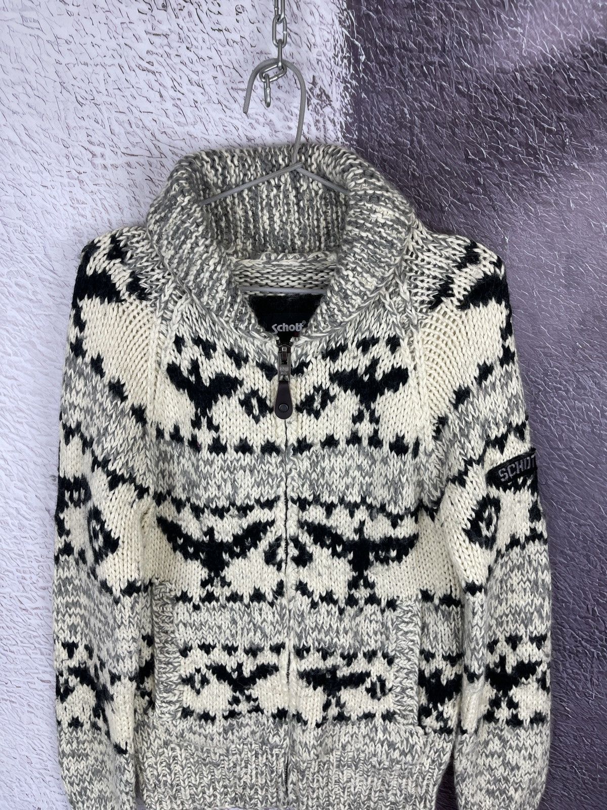 Schott SCHOTT NYC USA shawl neck full zip knitwear sweater Size US M / EU 48-50 / 2 - 5 Thumbnail