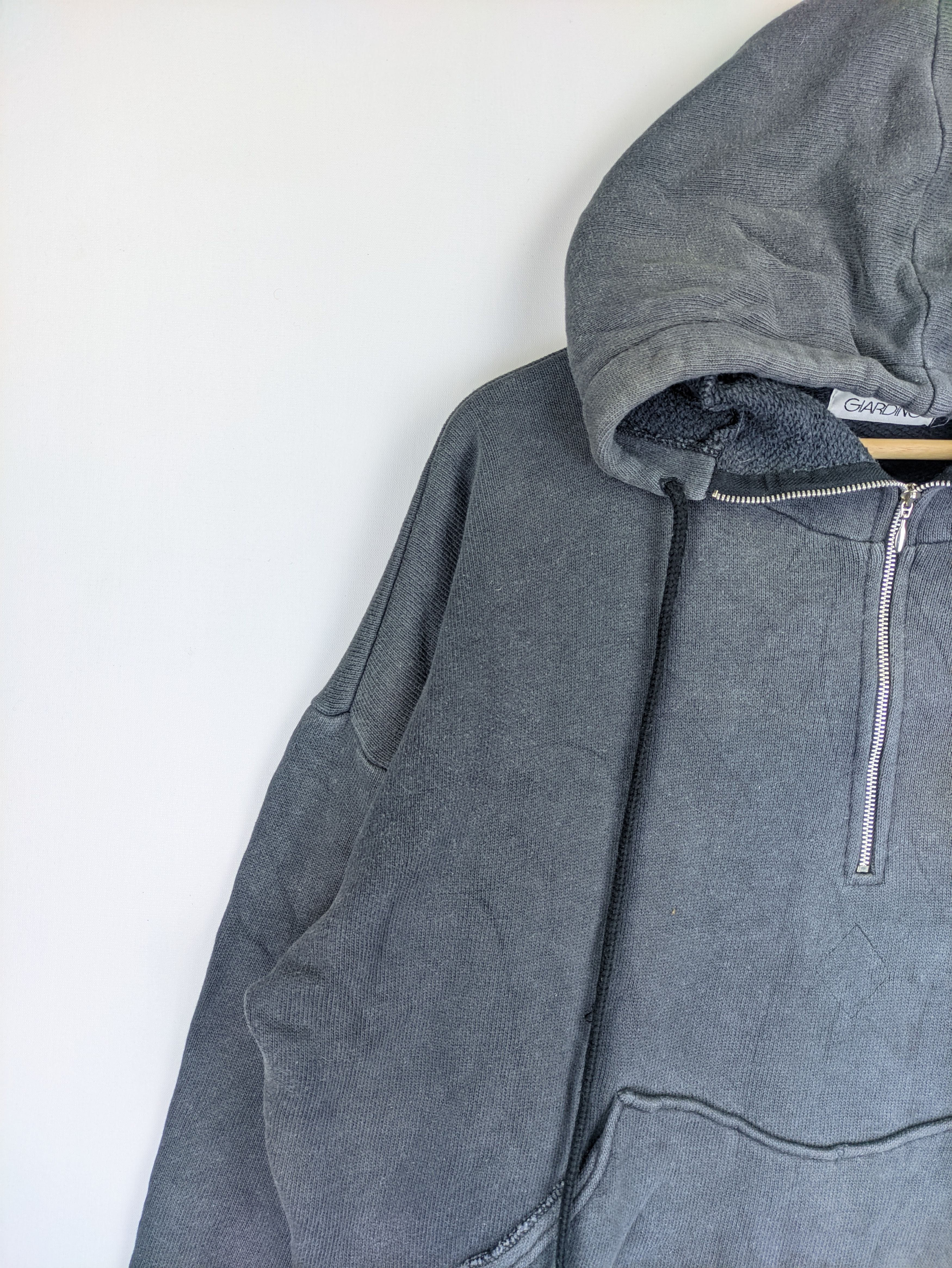 Japanese Brand Steals🔥Vintage Hoodie Quarter Zipper Cropped by Giardino Size US M / EU 48-50 / 2 - 5 Thumbnail