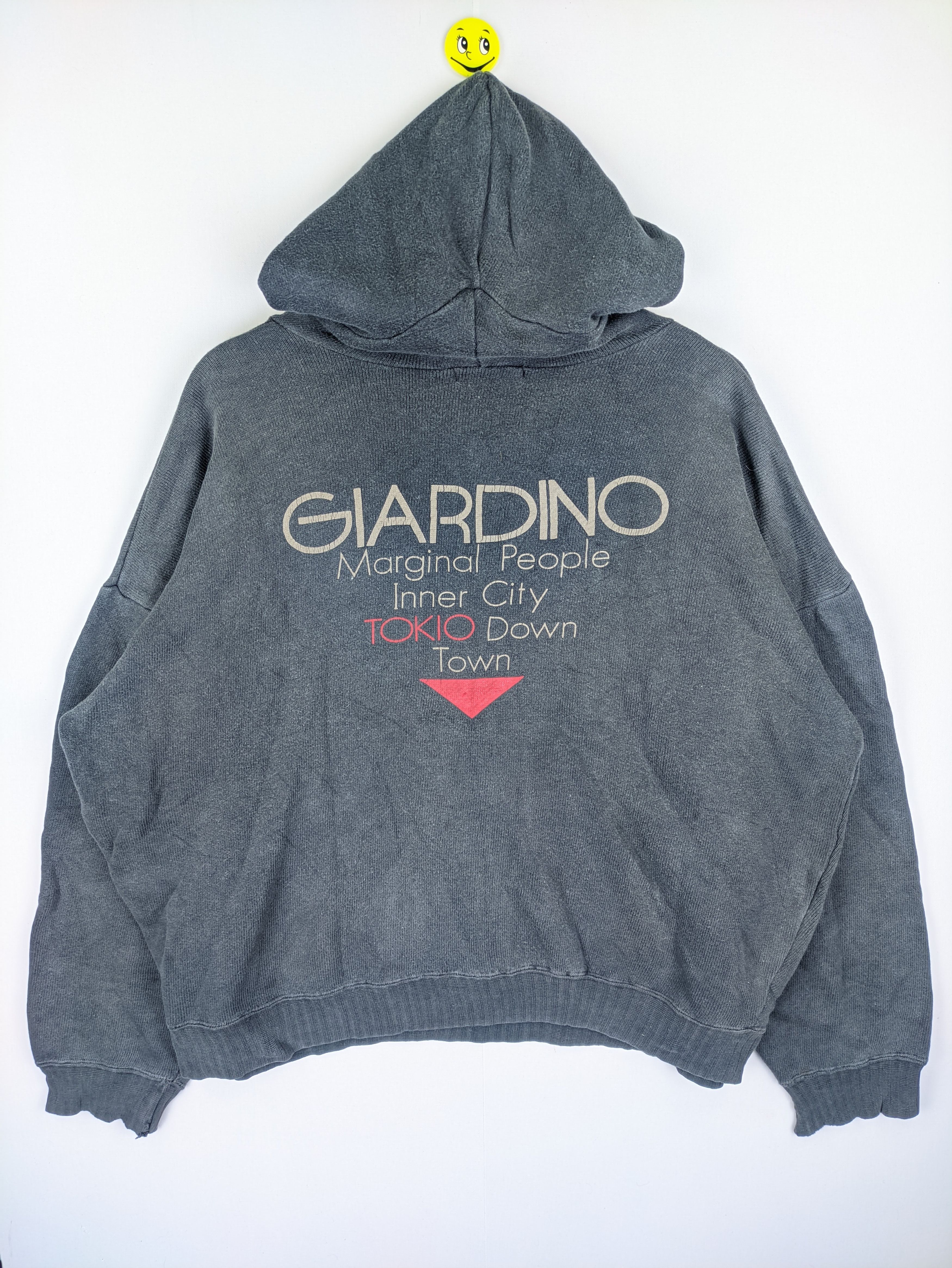 image of Stealsvintage Hoodie Quarter Zipper Cropped By Giardino in Faded Black, Men's (Size Medium)