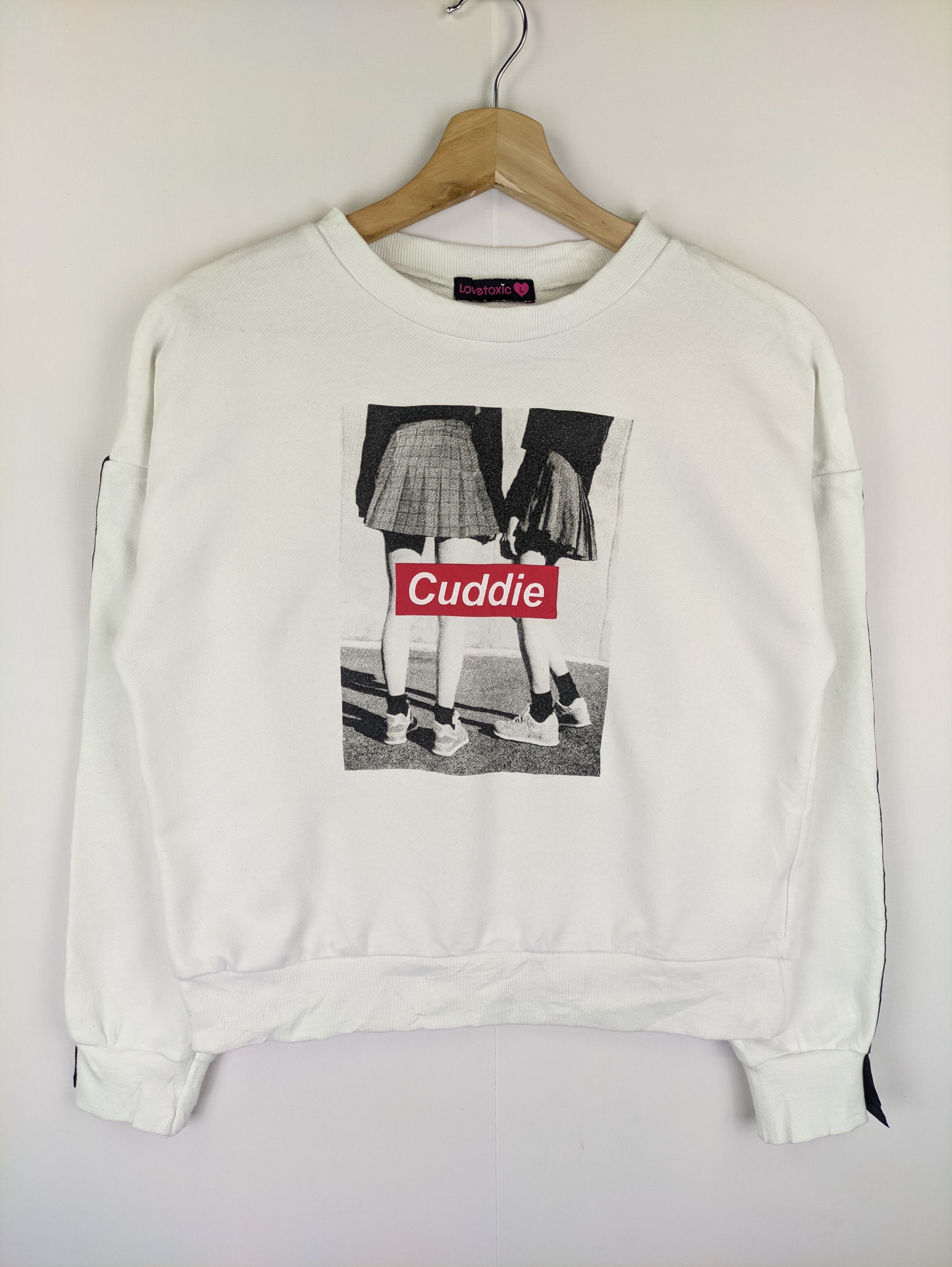 Japanese Brand Steals🔥Cropped Sweatshirt by Love Toxic Side Tape Size M / US 6-8 / IT 42-44 - 8 Thumbnail