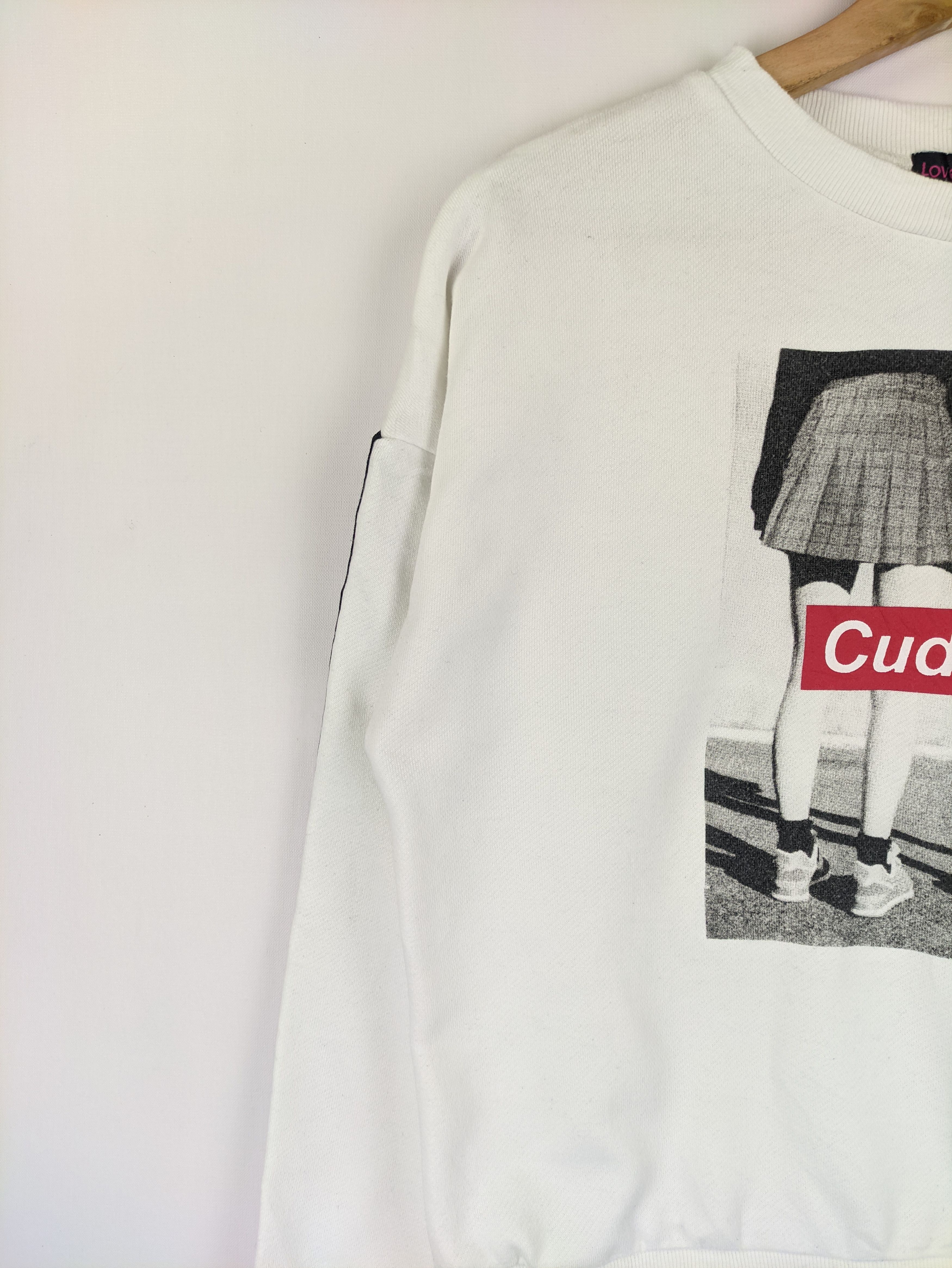 Japanese Brand Steals🔥Cropped Sweatshirt by Love Toxic Side Tape Size M / US 6-8 / IT 42-44 - 7 Thumbnail