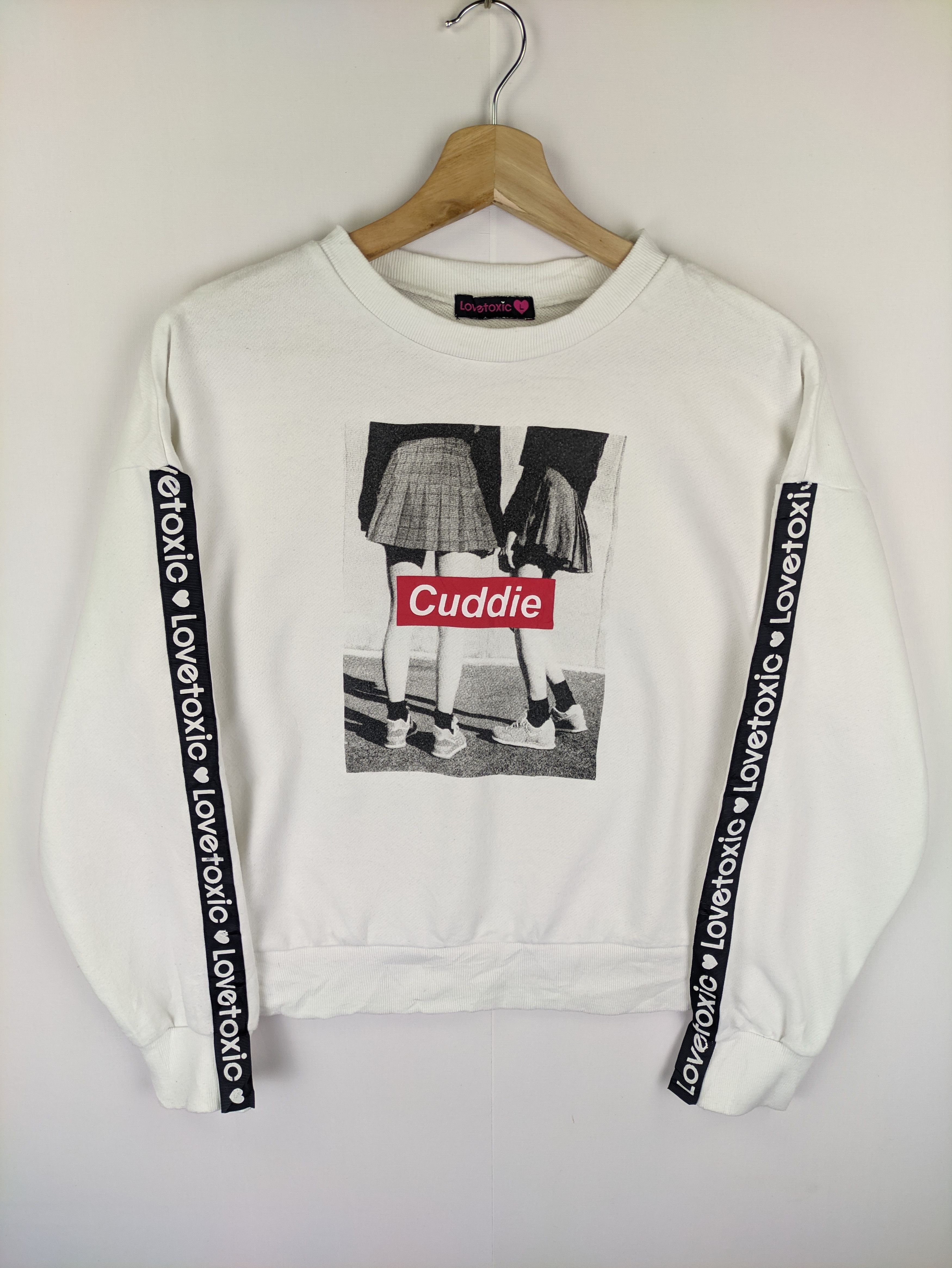 Japanese Brand Steals🔥Cropped Sweatshirt by Love Toxic Side Tape Size M / US 6-8 / IT 42-44 - 1 Thumbnail