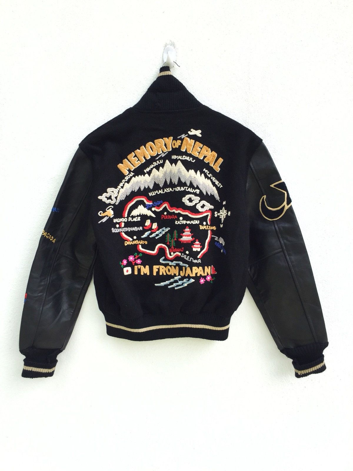 HOLLYWOOD RANCH MARKET RARE🔥HRM "Memory of Nepal" Varsity Leather Jacket Size US S / EU 44-46 / 1 - 1 Thumbnail