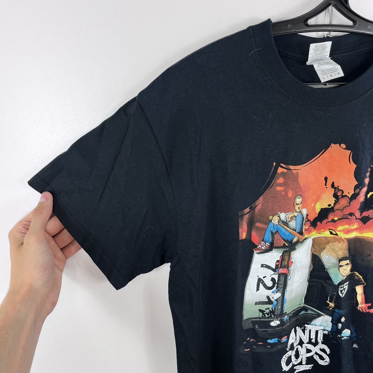 Gildan × Vintage Vintage Gildan T-Shirt “Anti Cops” Big Logo Y2K Size L Size US L / EU 52-54 / 3 - 2 Thumbnail