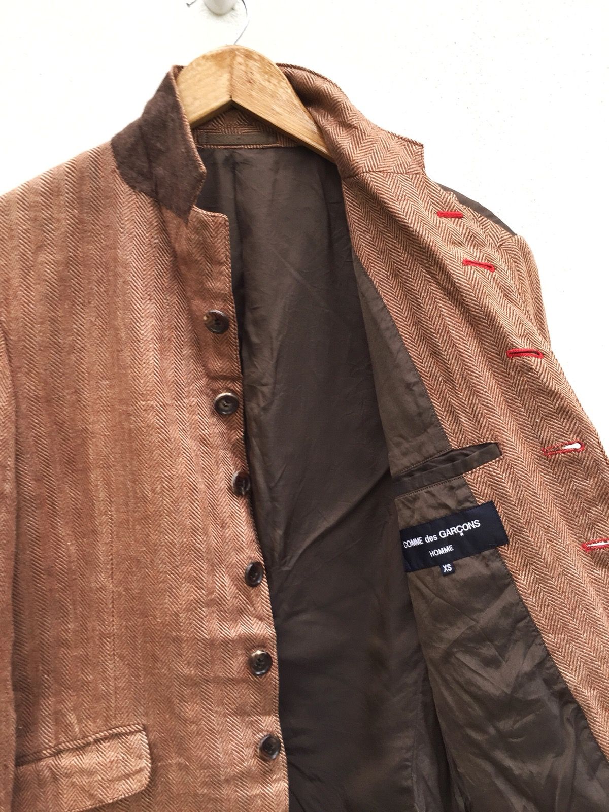 Pre-owned Comme Des Garcons X Comme Des Garcons Homme Fw09 Comme Des Garçons Homme Hybrid Linen Jacket In Brown
