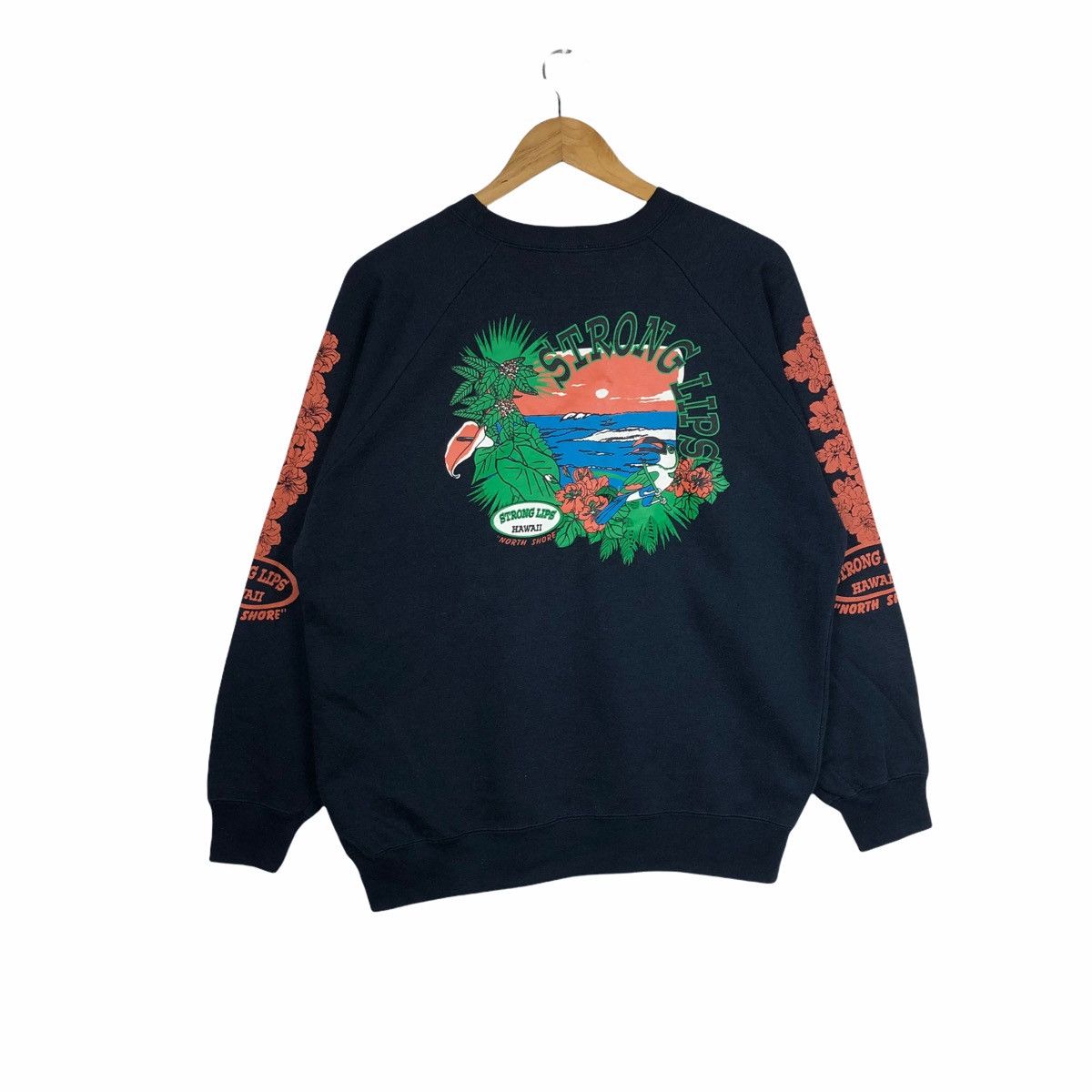 Vintage VINTAGE STRONG LIPS HAWAI SWEATSHIRT CASUAL JUMPER Size US L / EU 52-54 / 3 - 3 Thumbnail