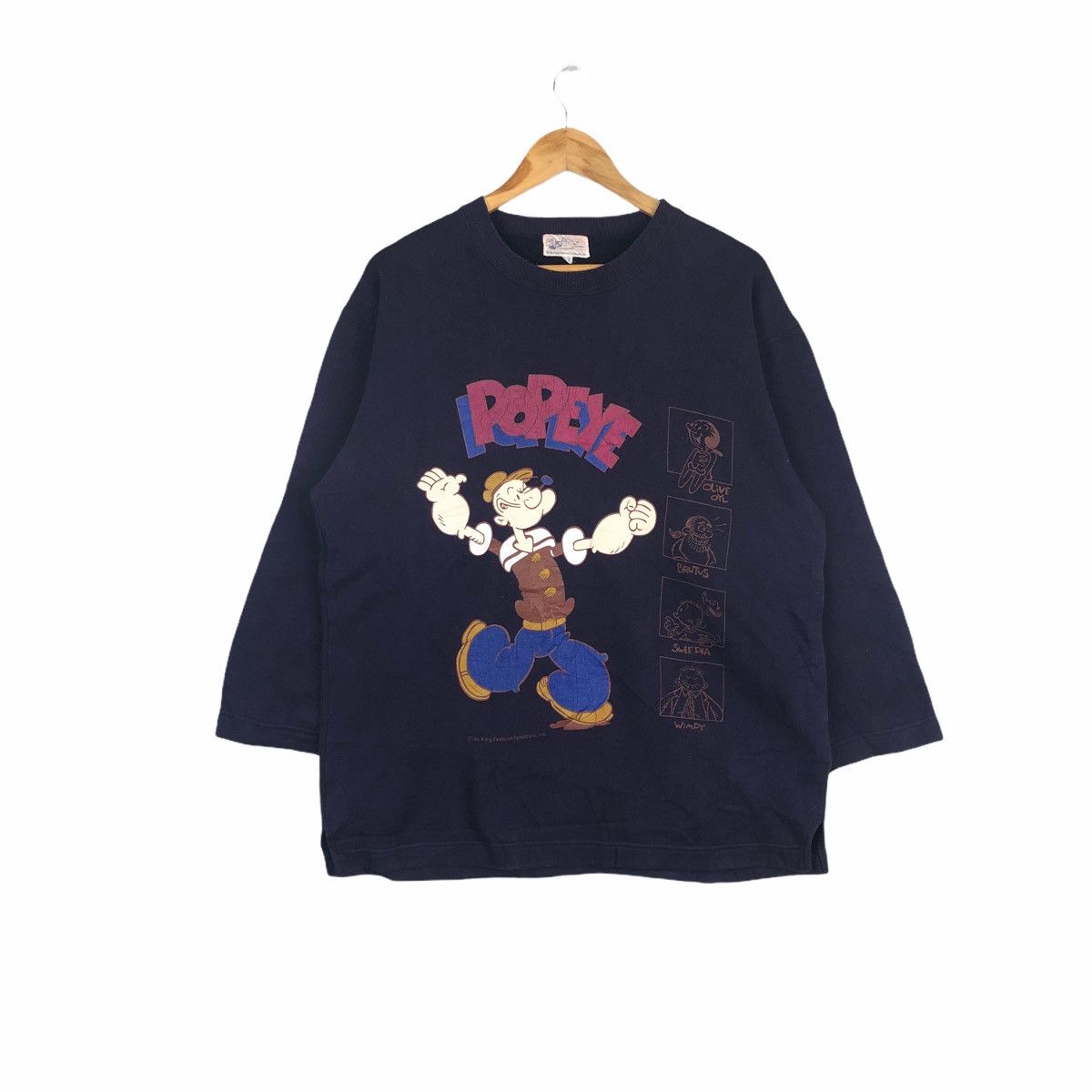 Cartoon Network Vintage popeye cartoon sweatshirt casual jumper Size US L / EU 52-54 / 3 - 2 Thumbnail