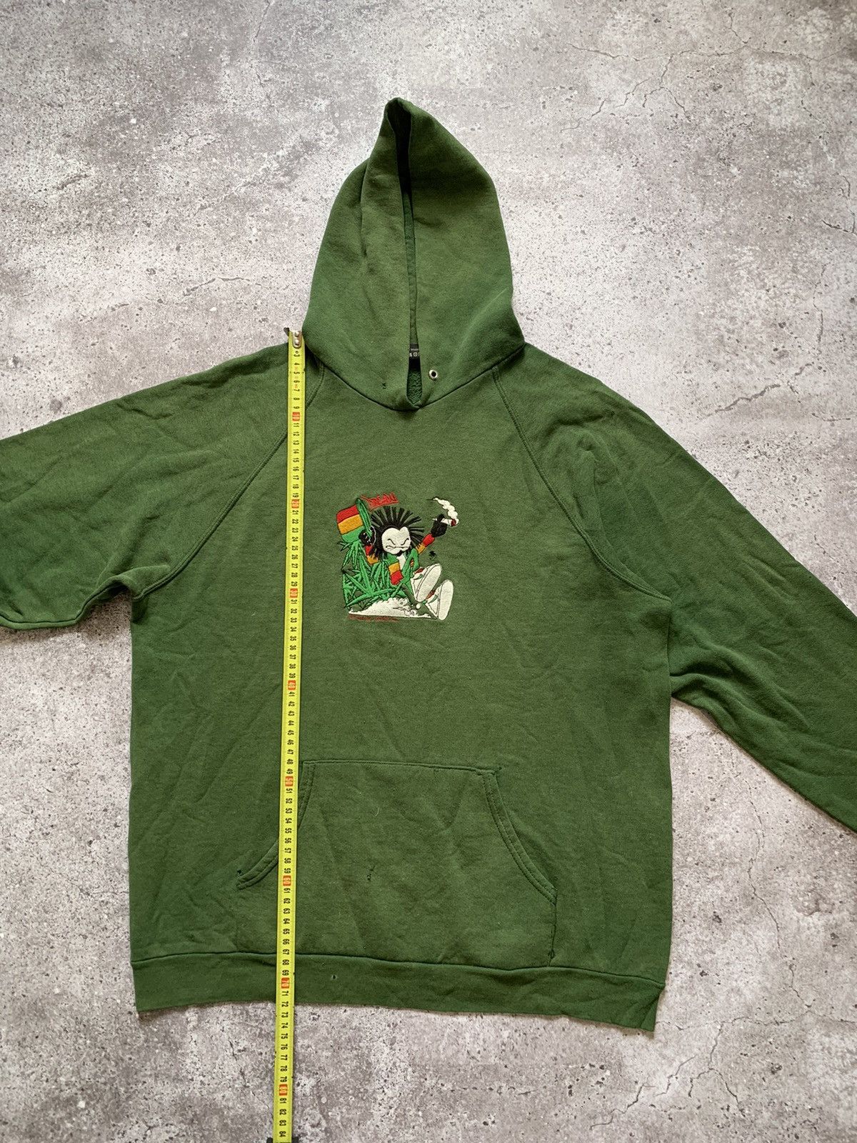 Hook-Ups × Vintage Vintage Dready Rasta Marijuana Sun Faded Hoodie Size US XL / EU 56 / 4 - 9 Thumbnail
