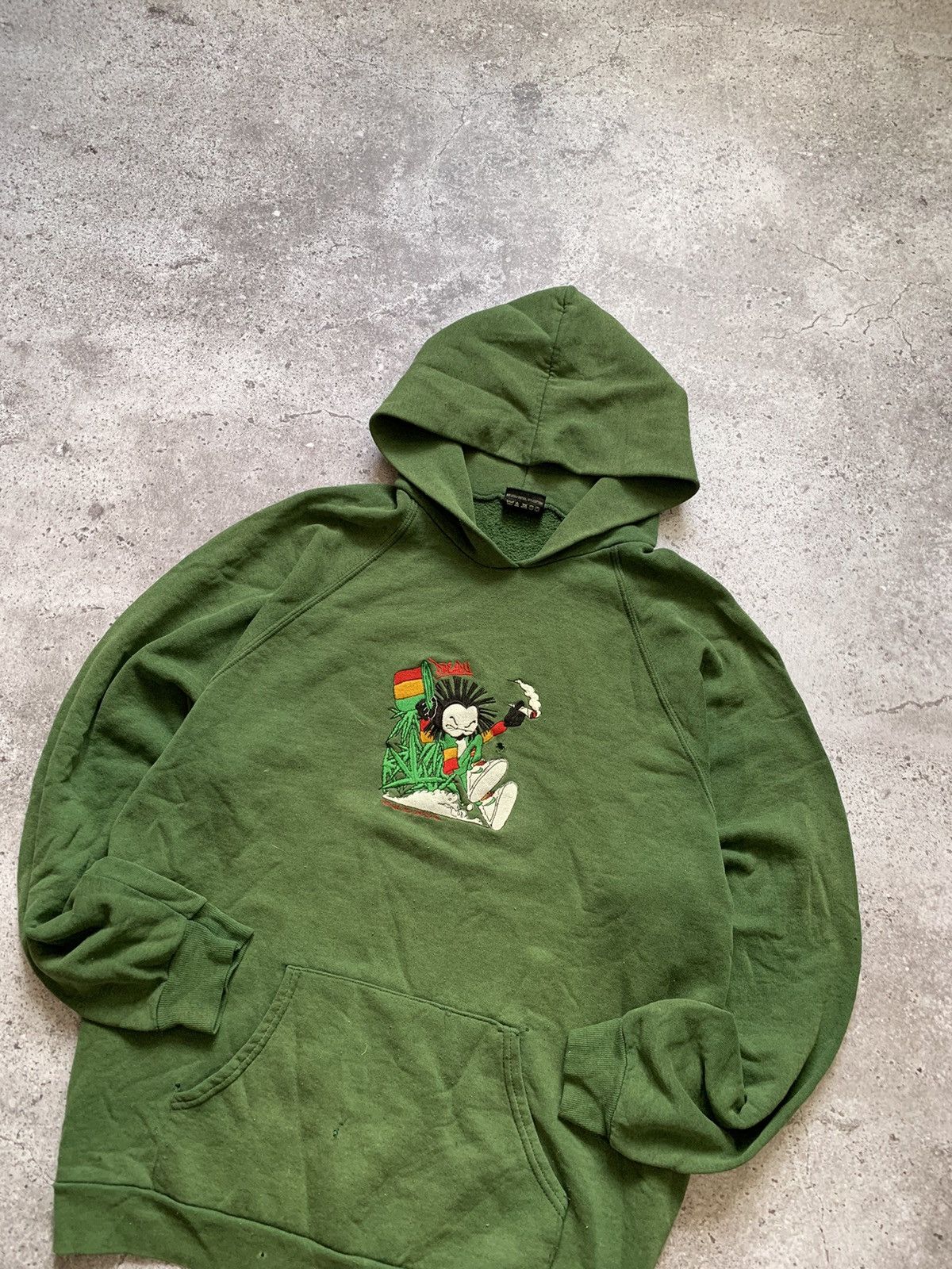 Hook-Ups × Vintage Vintage Dready Rasta Marijuana Sun Faded Hoodie Size US XL / EU 56 / 4 - 2 Thumbnail