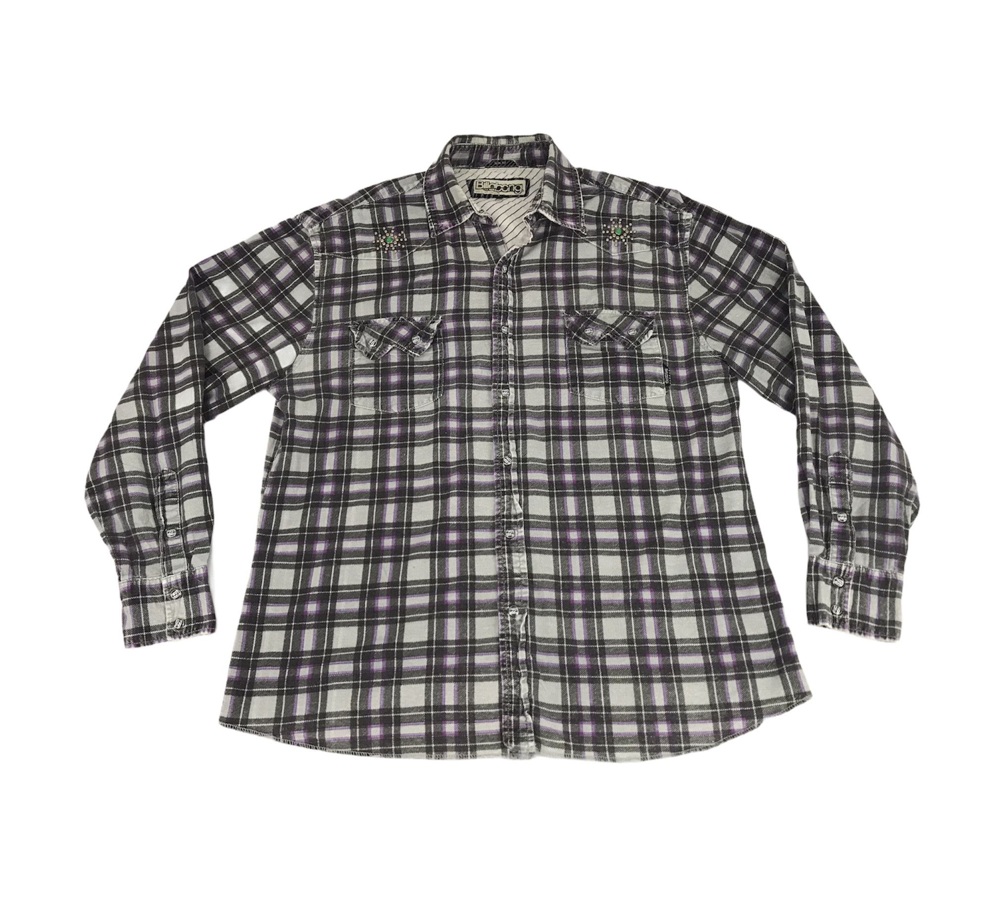 Billabong Vintage Style Billabong Western Flannel Shirt Snap Button Size US L / EU 52-54 / 3 - 1 Thumbnail
