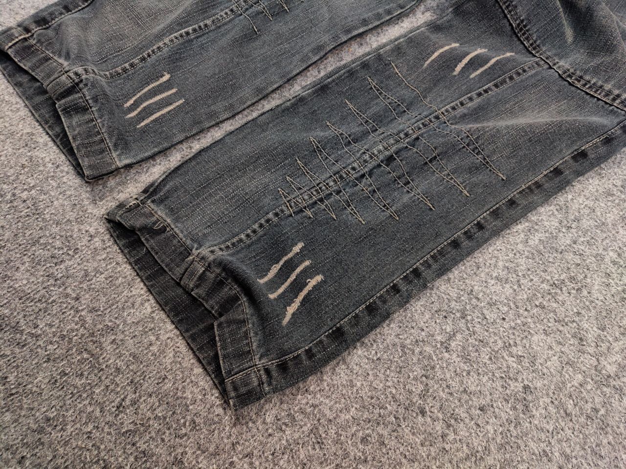 Japanese Brand Vintage 90's Japanese Distressed Washed Cargo Denim Jeans Size US 32 / EU 48 - 6 Thumbnail