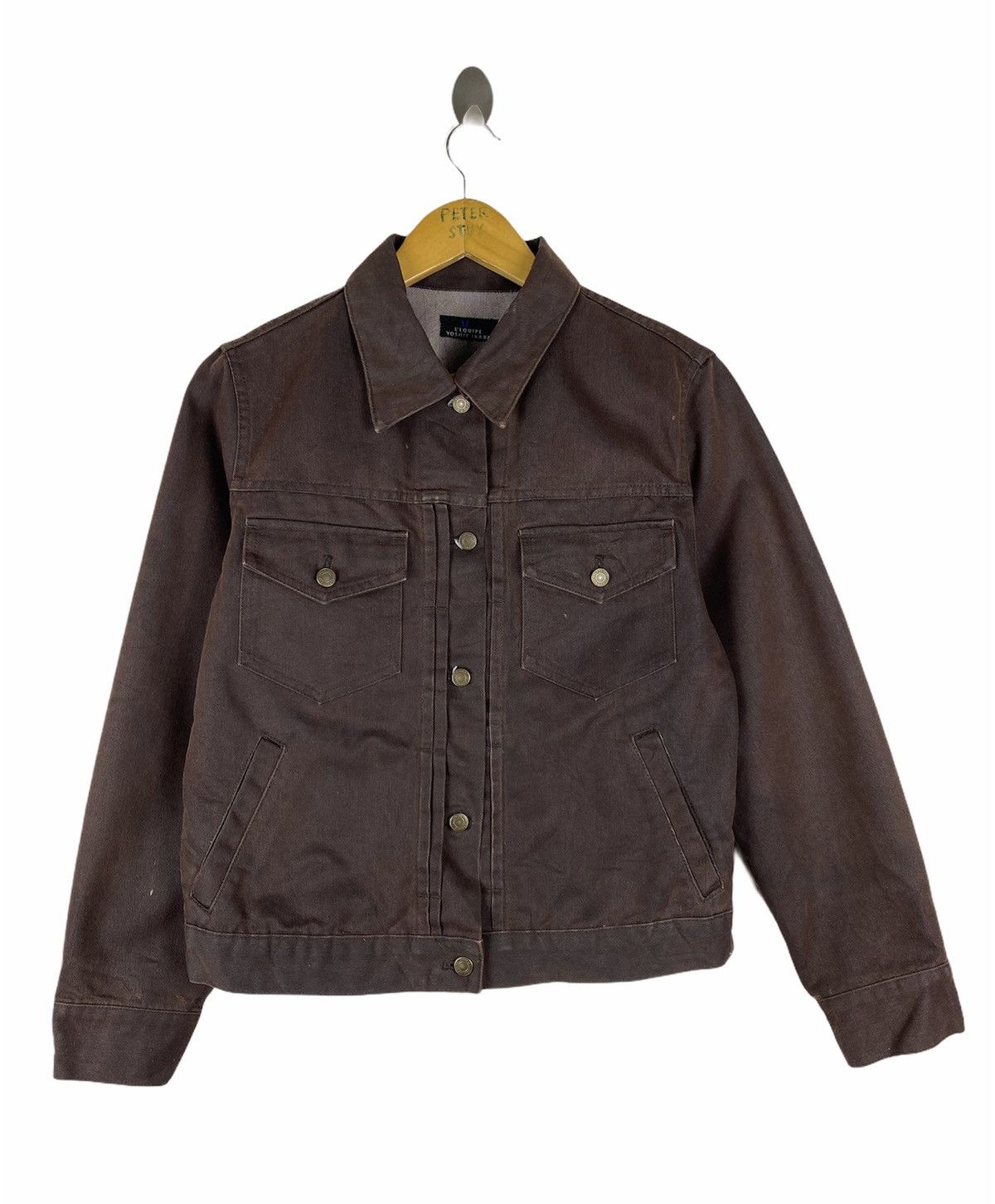 image of L’Equipe Yoshie Inaba Denime Jacket in Brown, Men's (Size Medium)