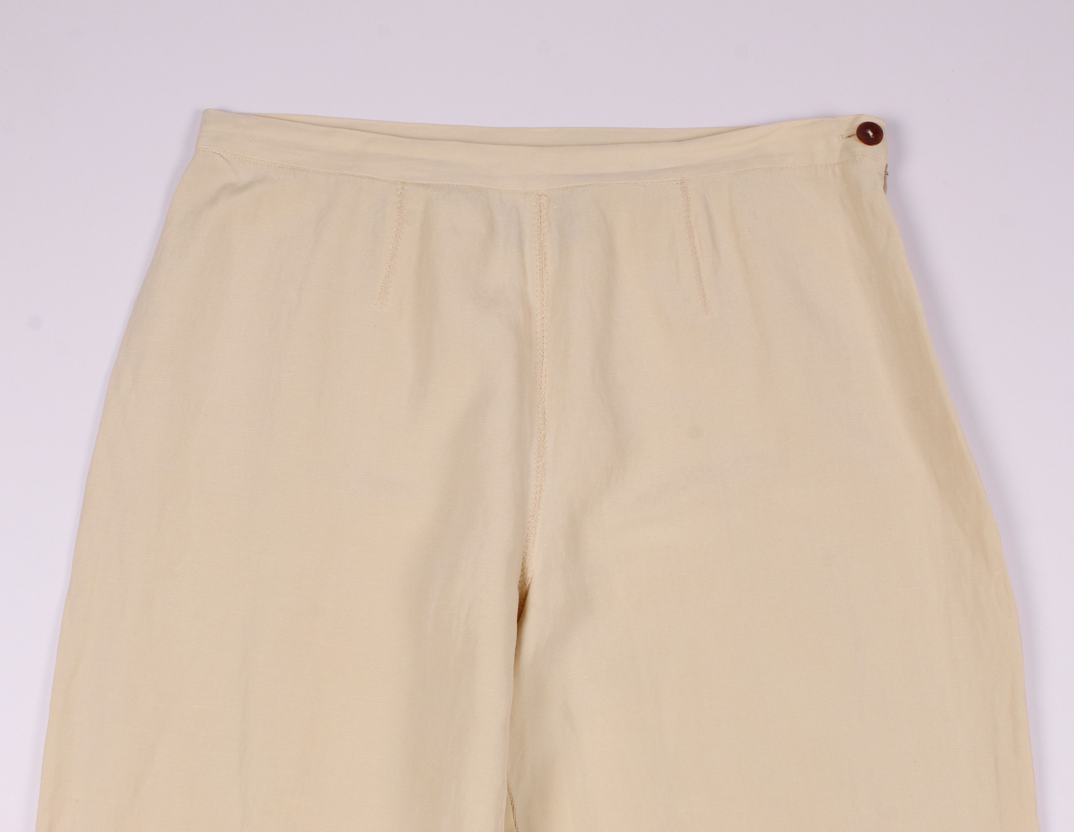 Jean Paul Gaultier × Vintage Jean Paul Gaultier Femme Flared Linen Silk Pants Trousers Size 30" / US 8 / IT 44 - 2 Thumbnail
