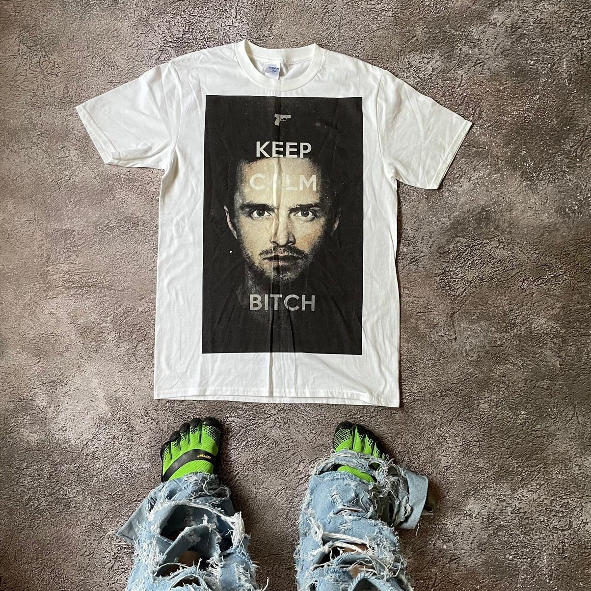 Pre-owned Humor X Vintage Y2k “ Keep Calm Bitch Face “ Funny Slogan Tee In White