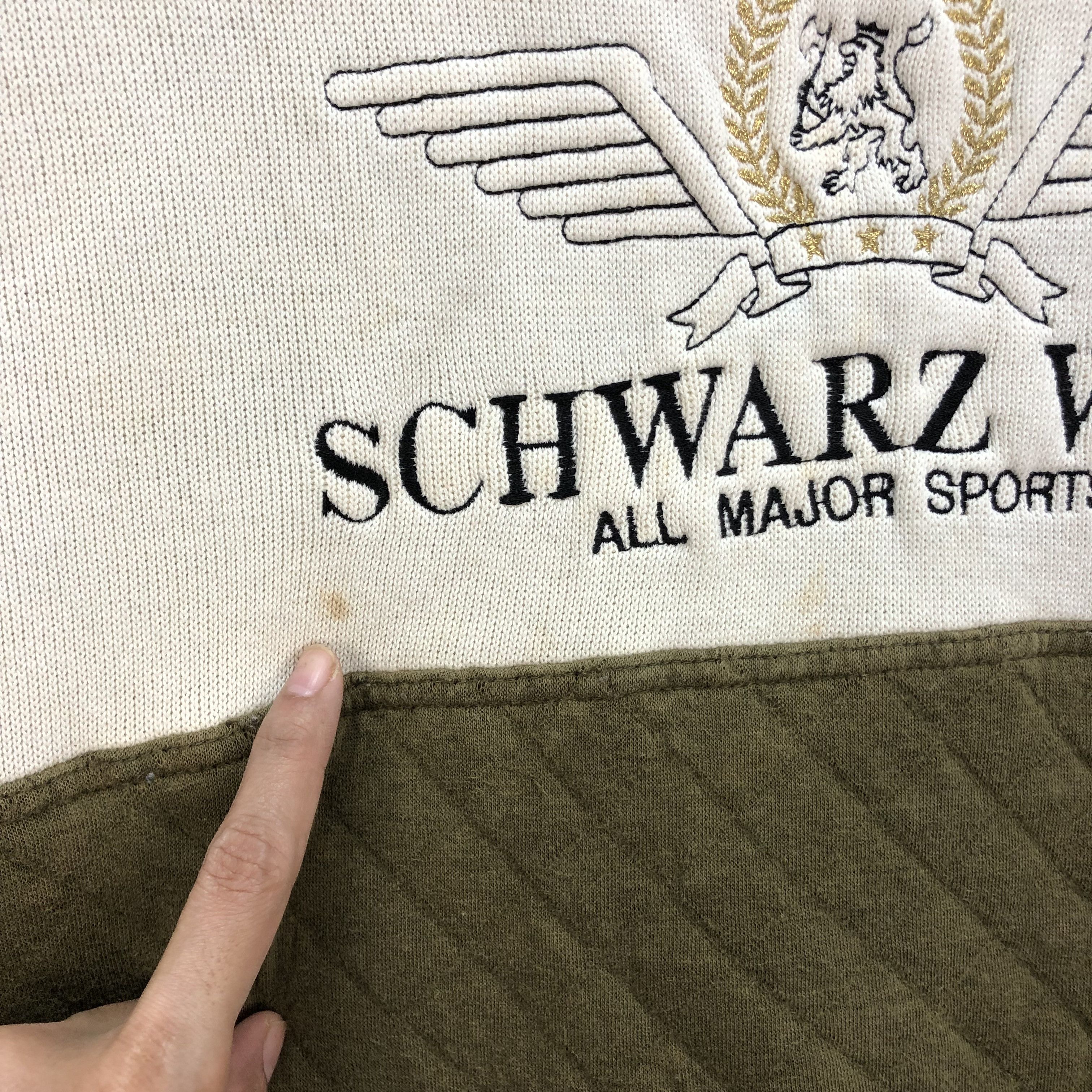 Japanese Brand Schwarz Wei B All Major Sport Quiltted Sweatshirts #5998-217 Size US L / EU 52-54 / 3 - 4 Thumbnail