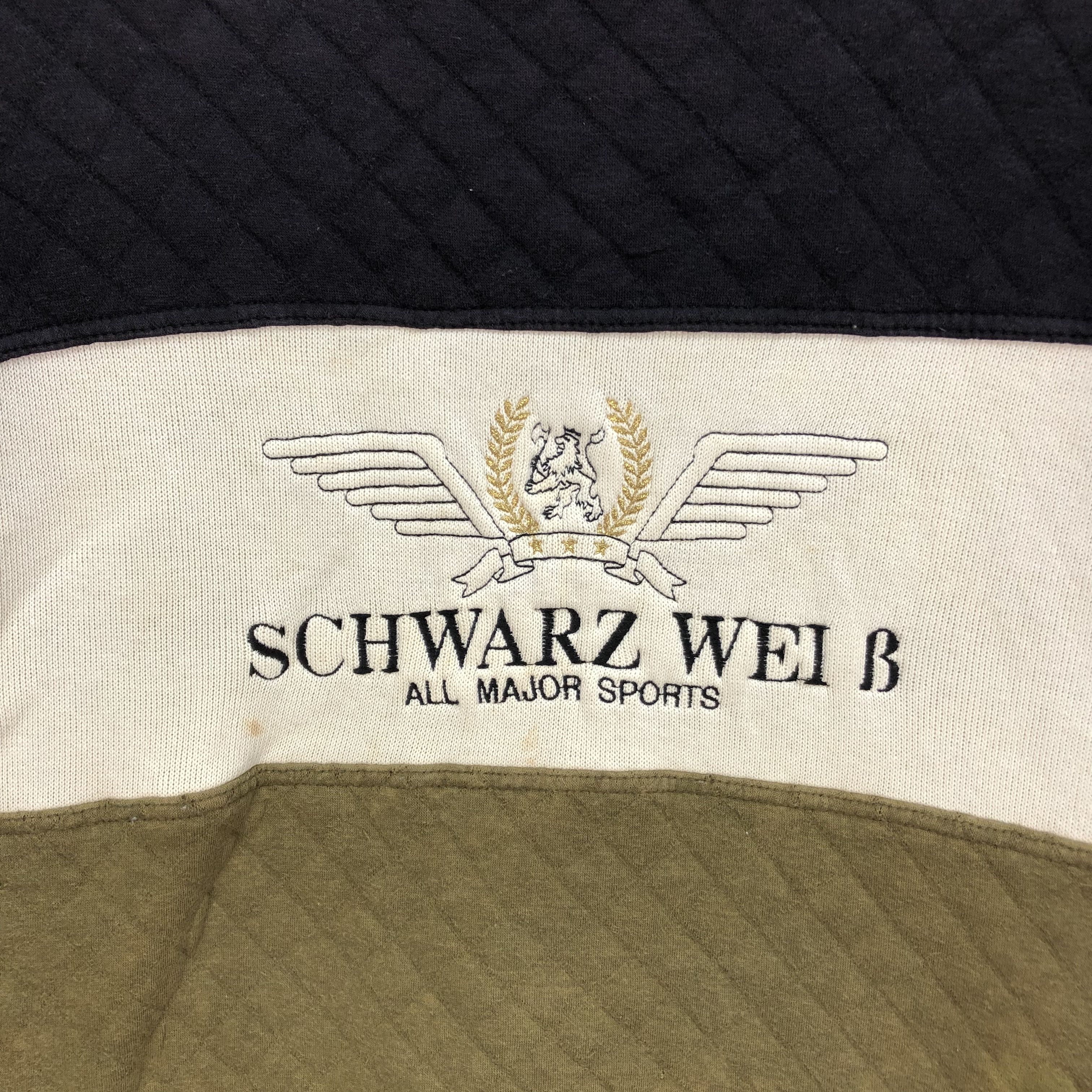 Japanese Brand Schwarz Wei B All Major Sport Quiltted Sweatshirts #5998-217 Size US L / EU 52-54 / 3 - 3 Thumbnail