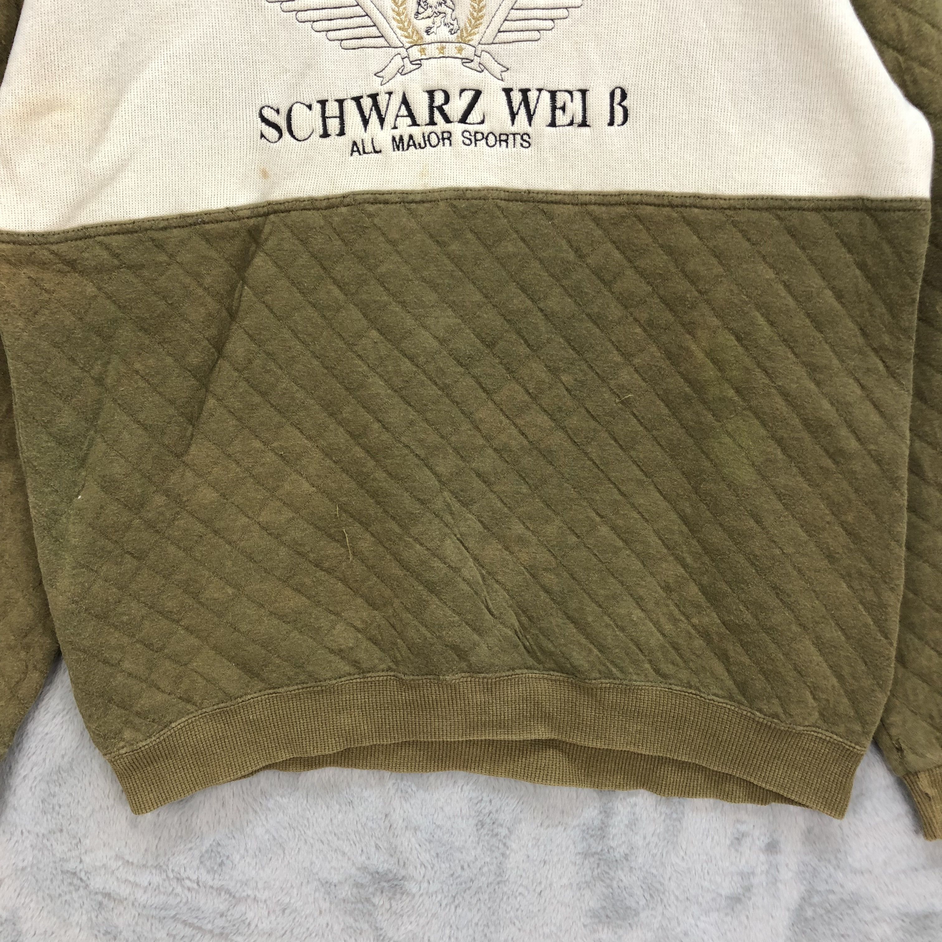 Japanese Brand Schwarz Wei B All Major Sport Quiltted Sweatshirts #5998-217 Size US L / EU 52-54 / 3 - 5 Thumbnail