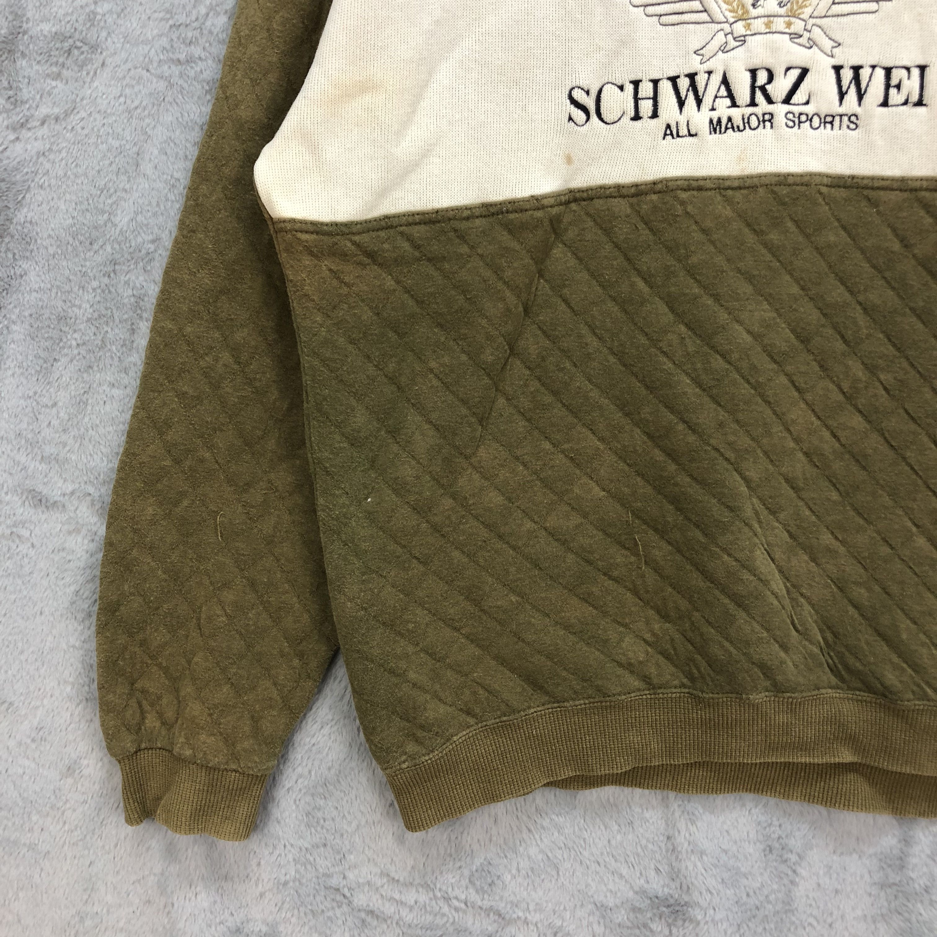 Japanese Brand Schwarz Wei B All Major Sport Quiltted Sweatshirts #5998-217 Size US L / EU 52-54 / 3 - 6 Thumbnail