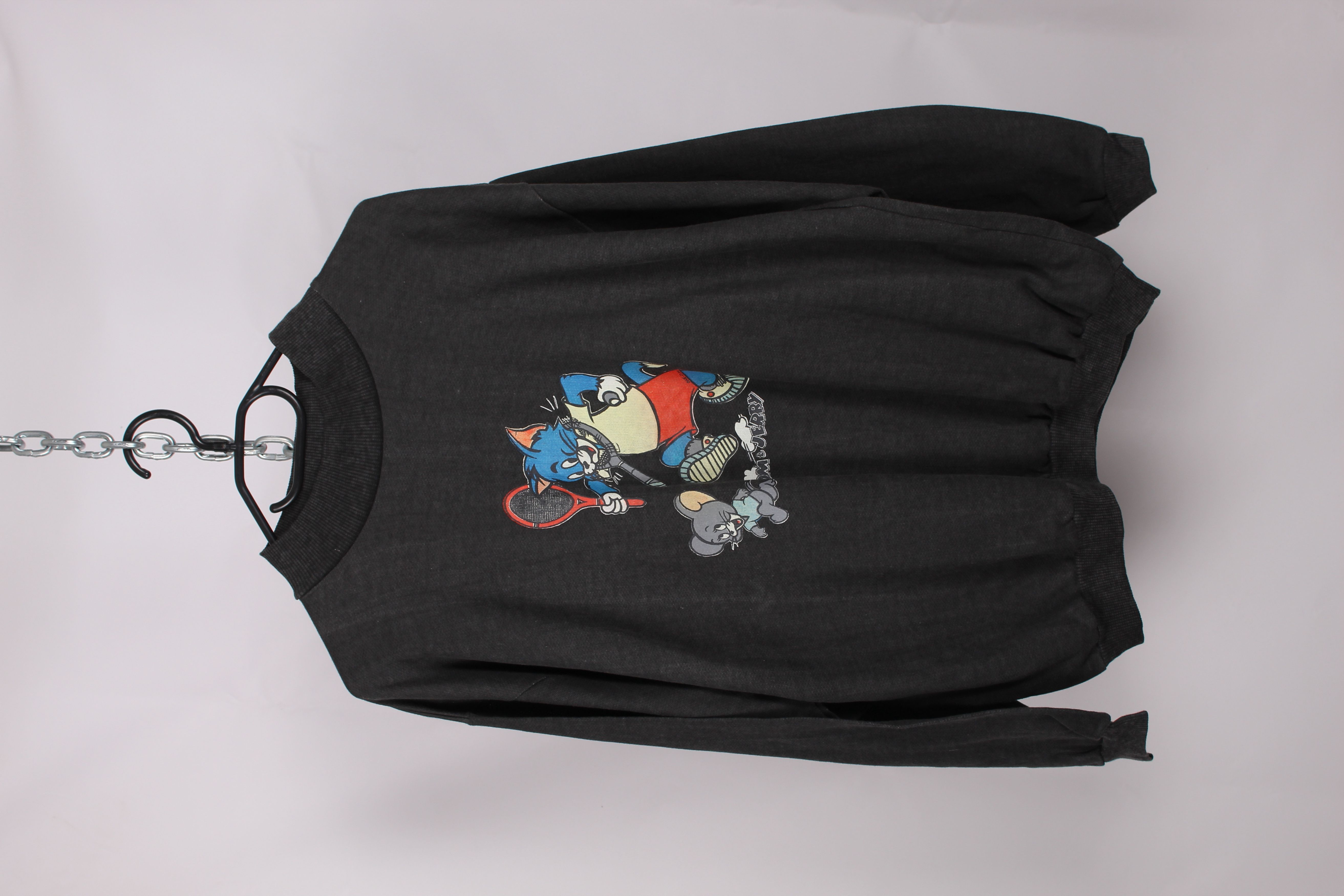 image of Cartoon Network x Vintage 80's Tom And Jerry Sweatshirt in Grey, Men's (Size Medium)