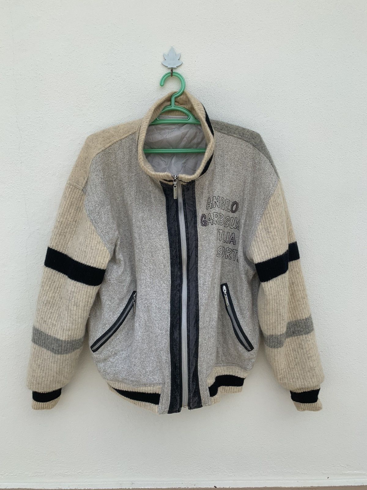 Japanese Brand Vintage Angelo Garbasus Wool Bomber Jacket Size US M / EU 48-50 / 2 - 2 Thumbnail