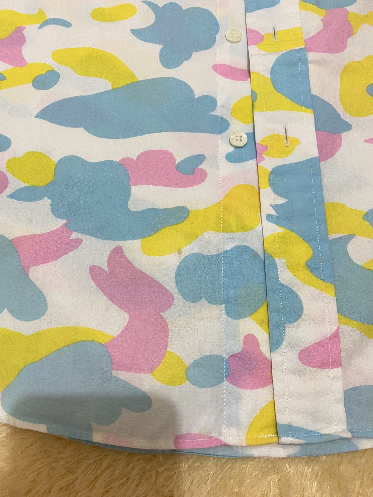 Bape Cotton Candy One Point Button Up Shirt Size US L / EU 52-54 / 3 - 8 Thumbnail