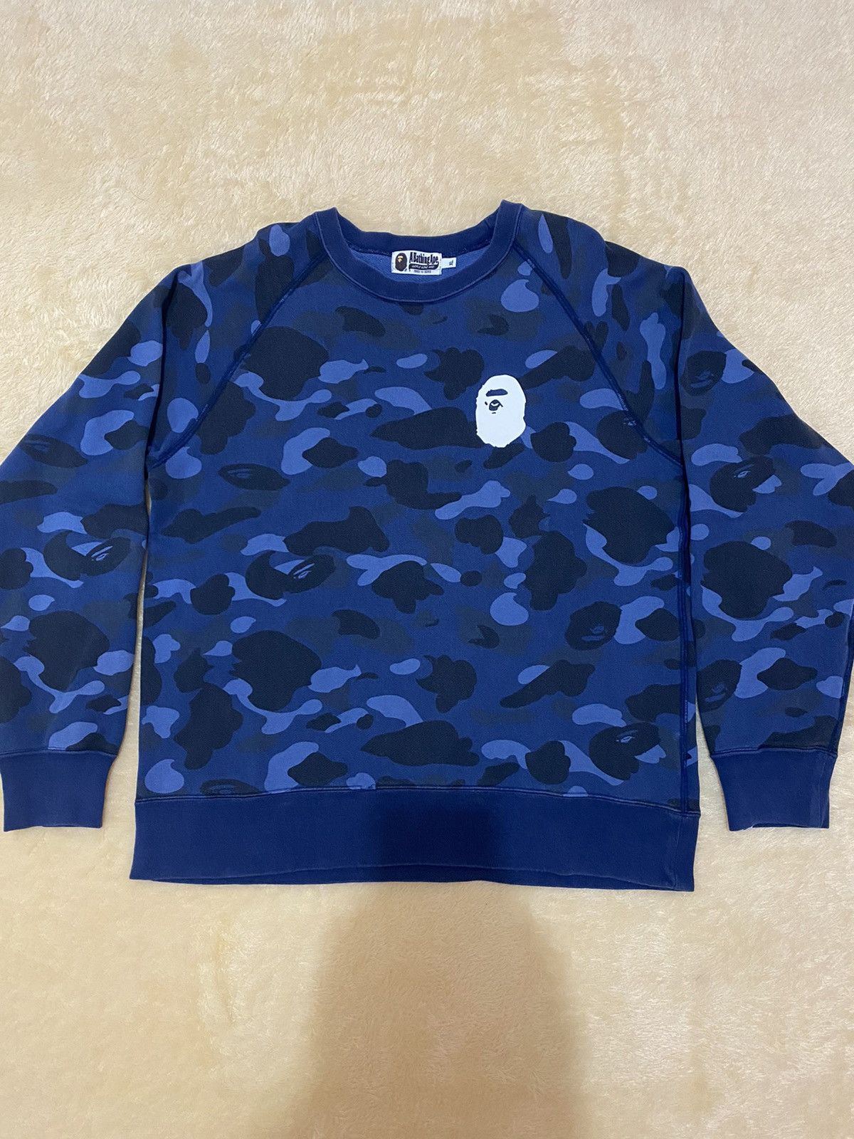 image of Bape Color Camo Crewneck in Blue, Men's (Size XL)