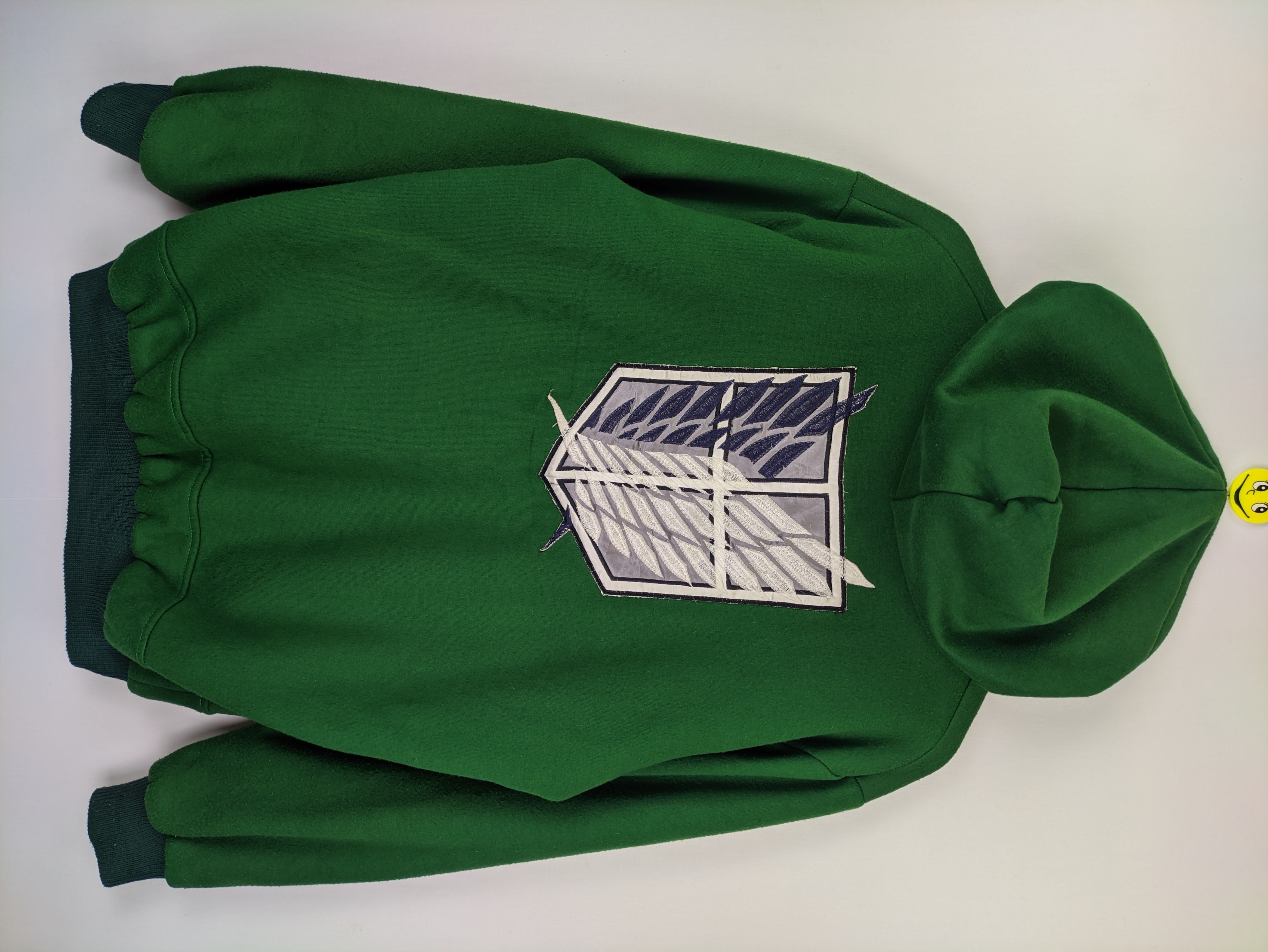 image of Anima Stealsattack On Titan Anime Hoodie Zipper Up in Green, Men's (Size Large)
