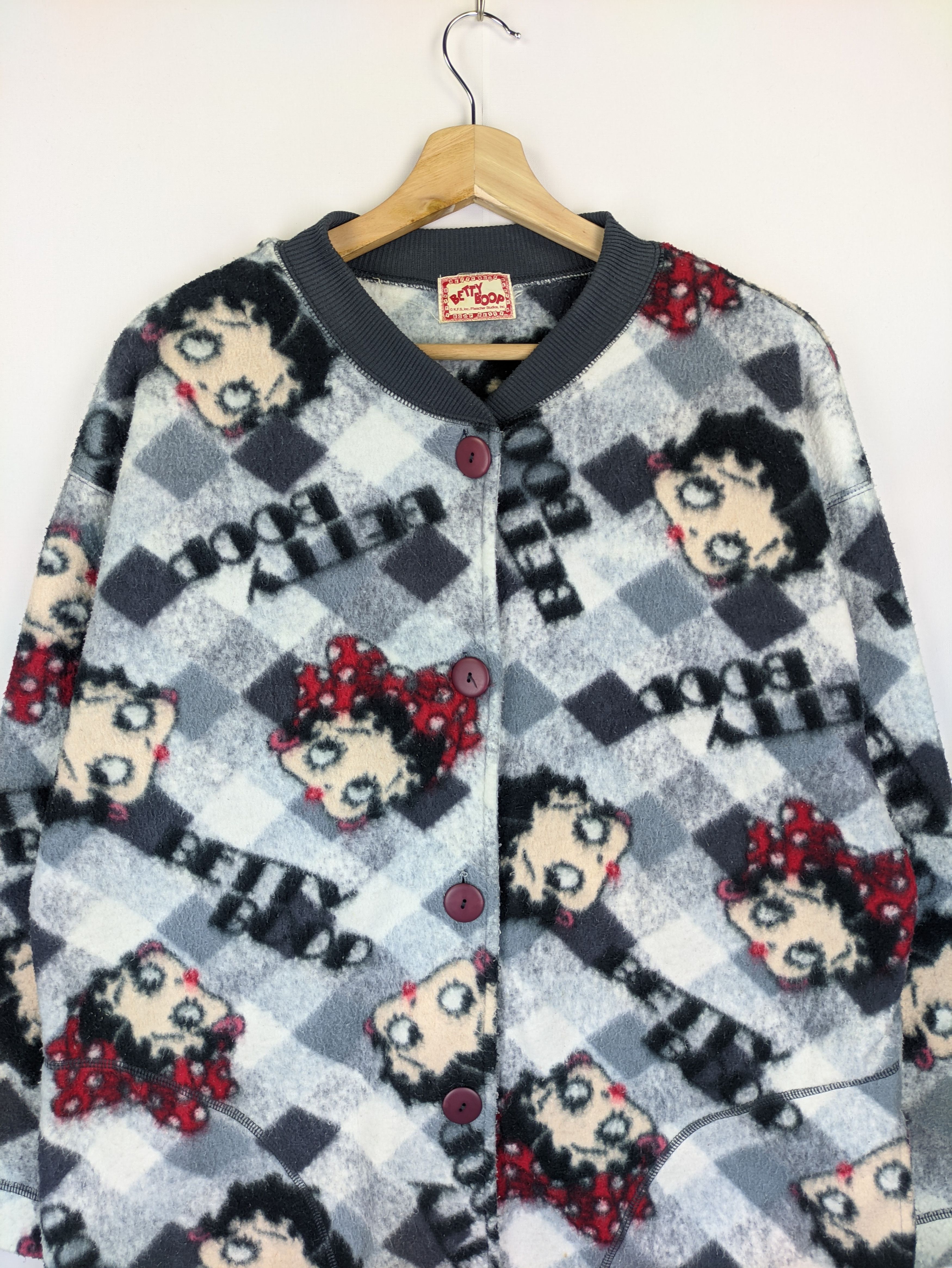 Cartoon Network Steals🔥Vintage Fleece Cardigan Jacket by Betty Boop Size M / US 6-8 / IT 42-44 - 7 Thumbnail