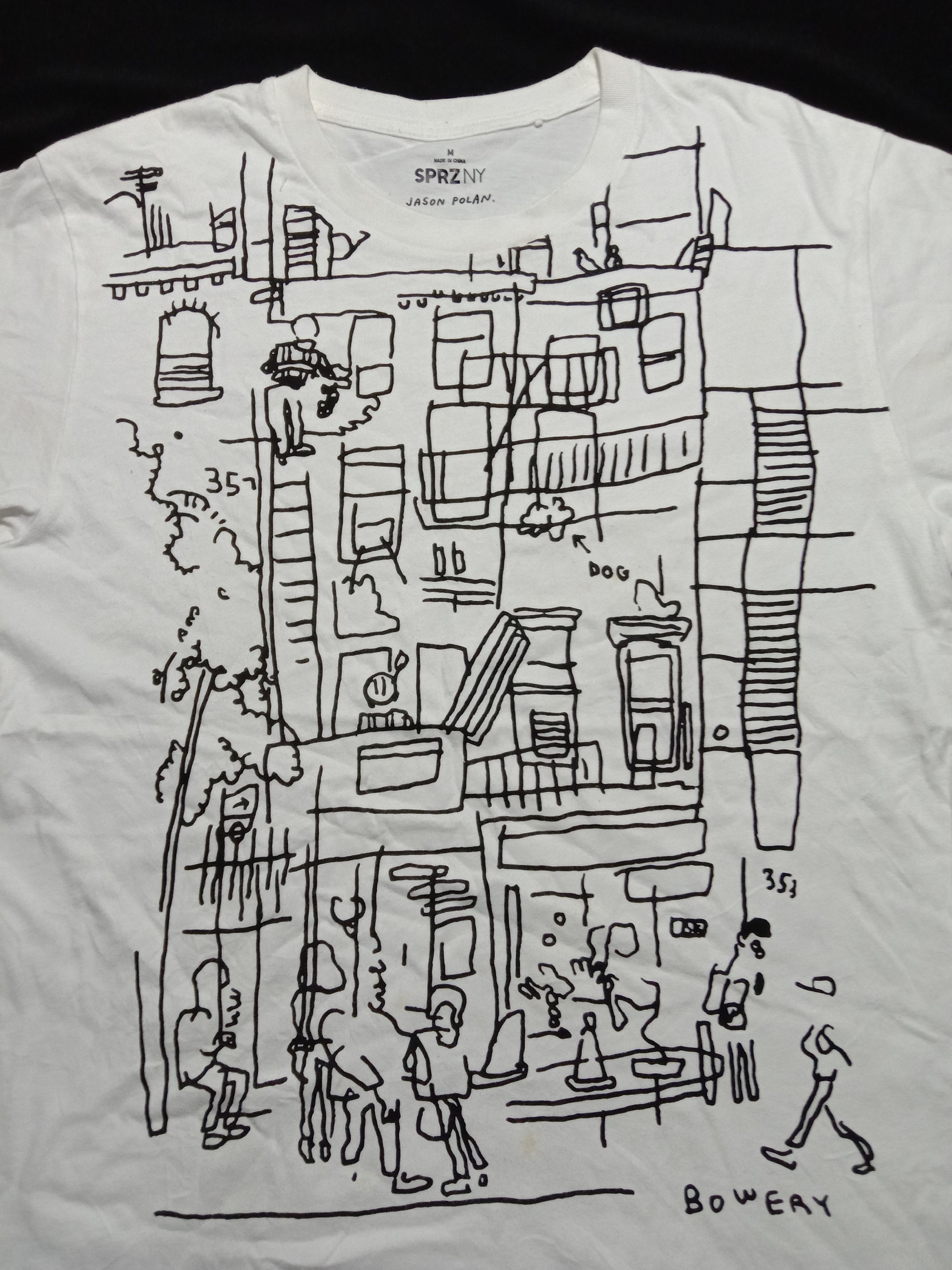 image of Hype Jason Polan White Art Tee, Men's (Size Medium)