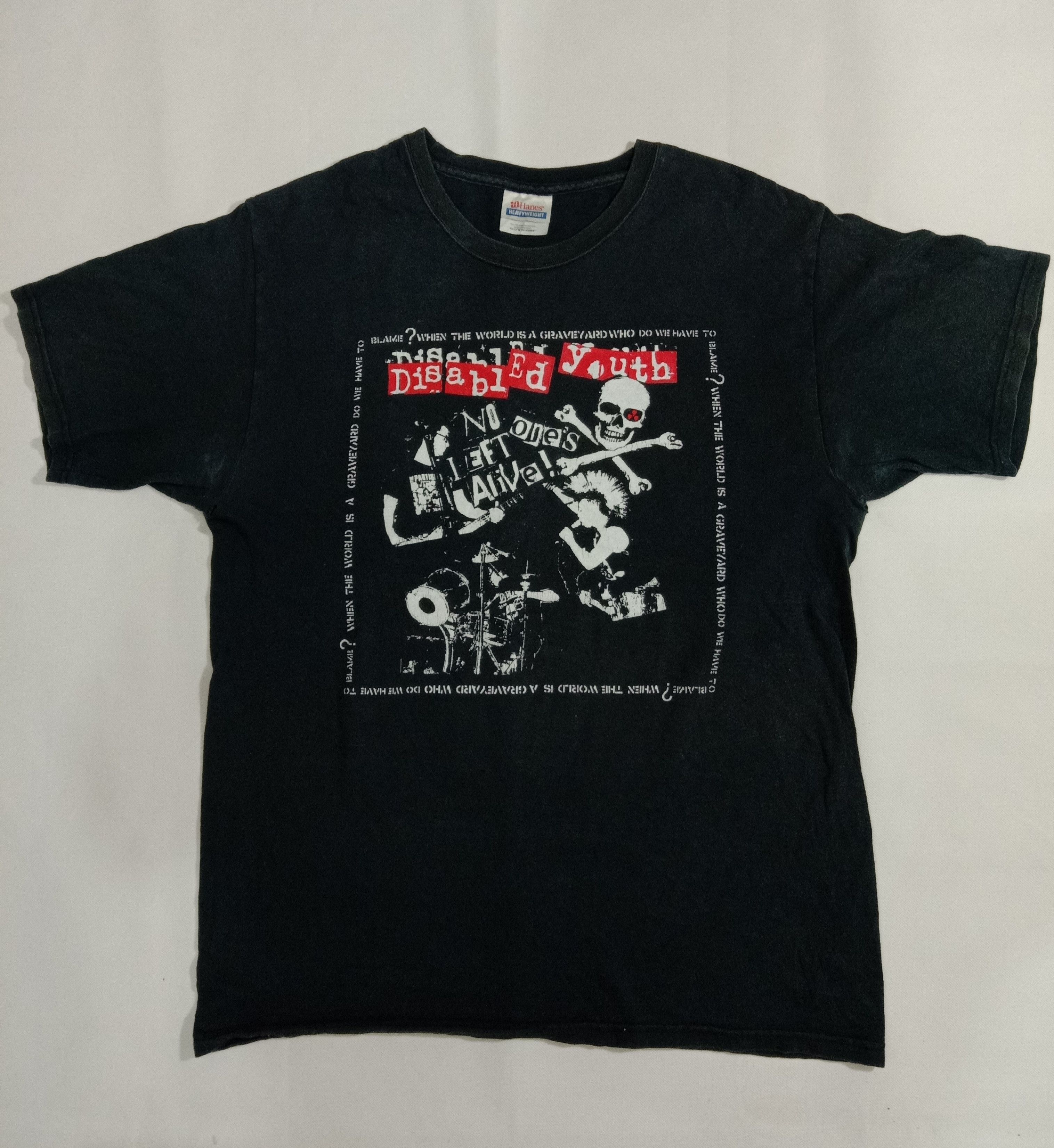 image of Band Tees x Hanes Vintage 90's Disabled Youth Punk Rock Band, Men's (Size Medium)