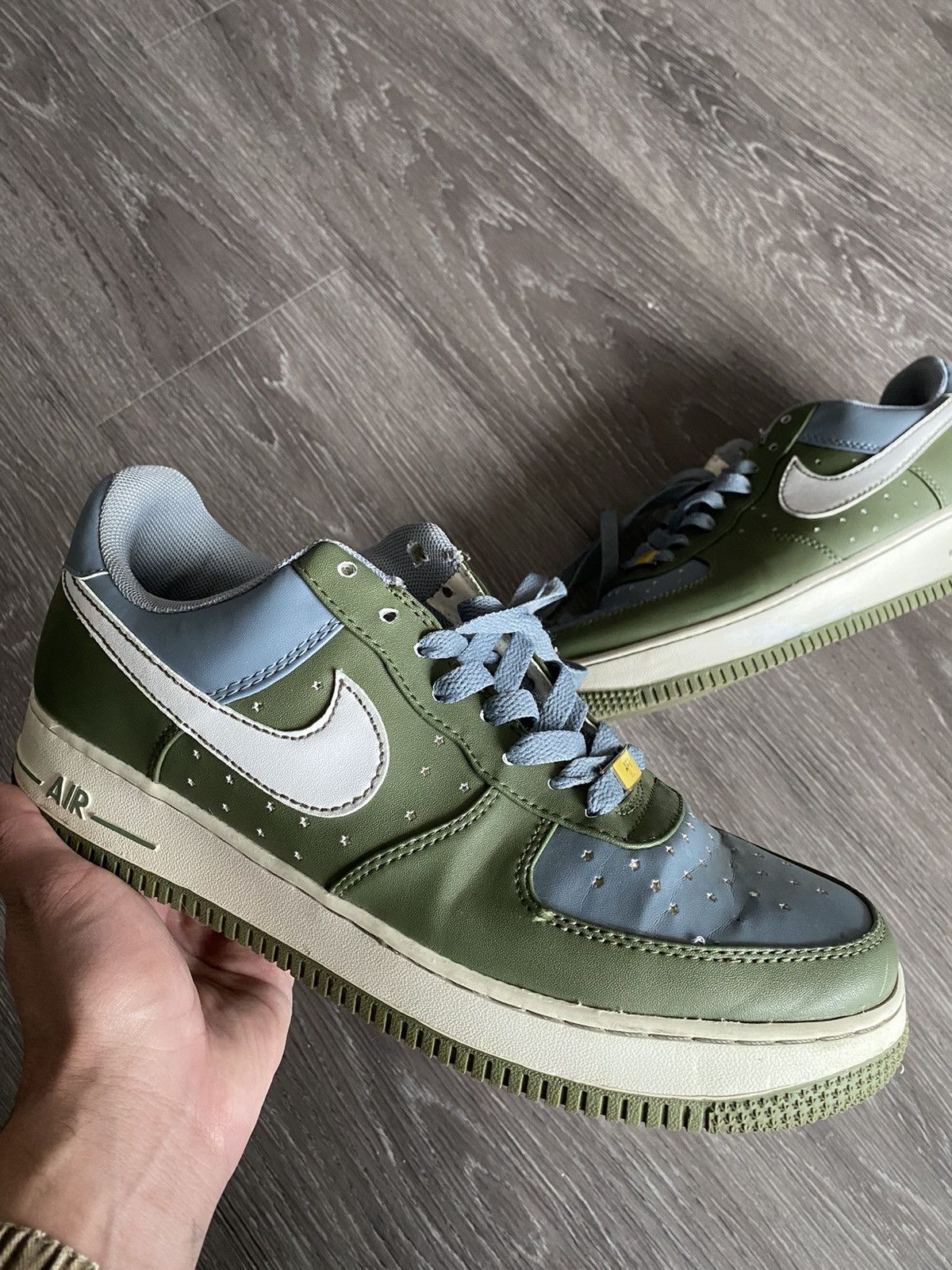 Vintage Rare Nike Army Green AF1 Air Force One Grey Sneakers